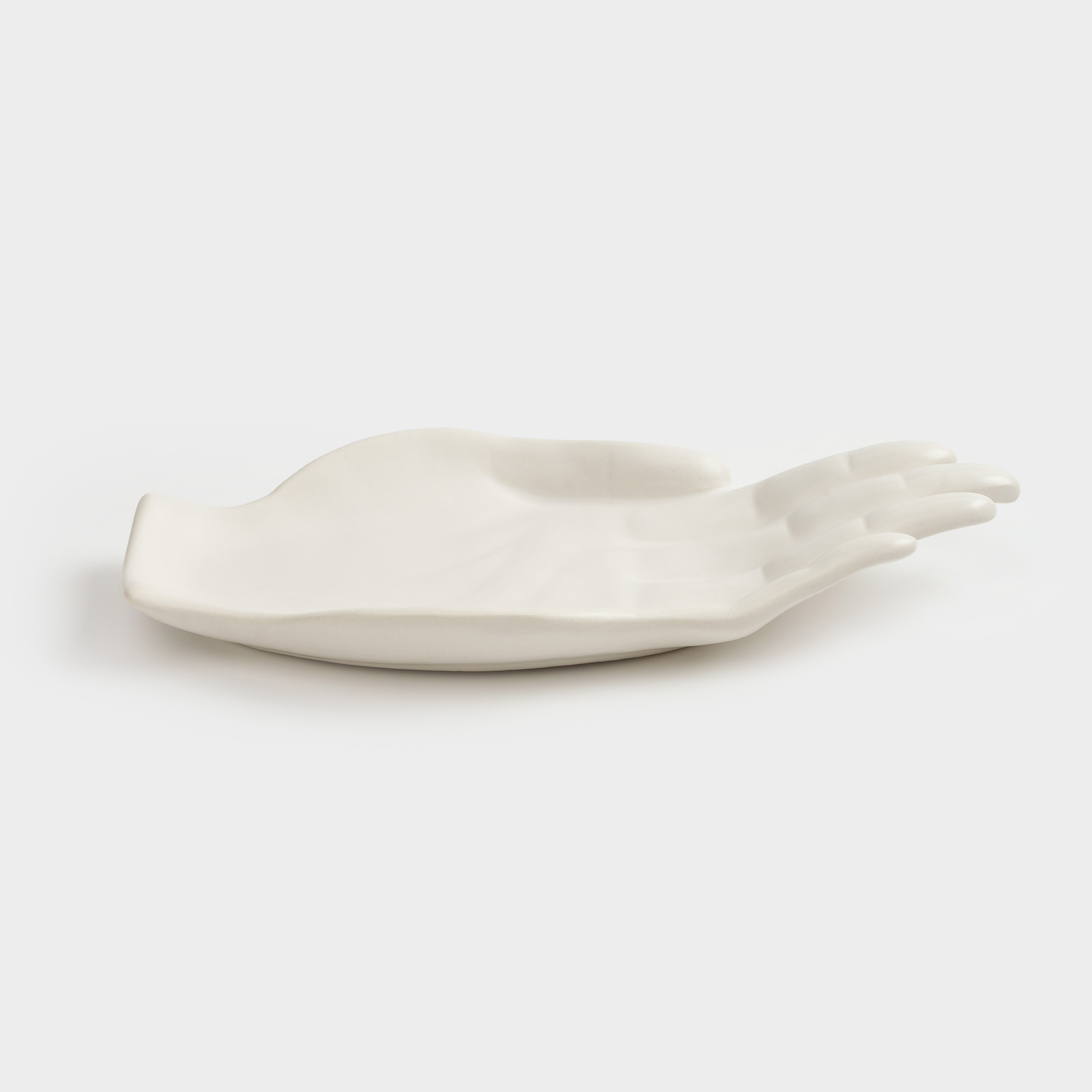 Блюдо декоративное, 24х11 см, керамика, белое, Ладонь, Hand, image-3