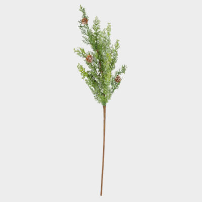 Ветка декоративная, 77 см, полиэтилен, Ветка с шишками, Conifer decor ,image-0
