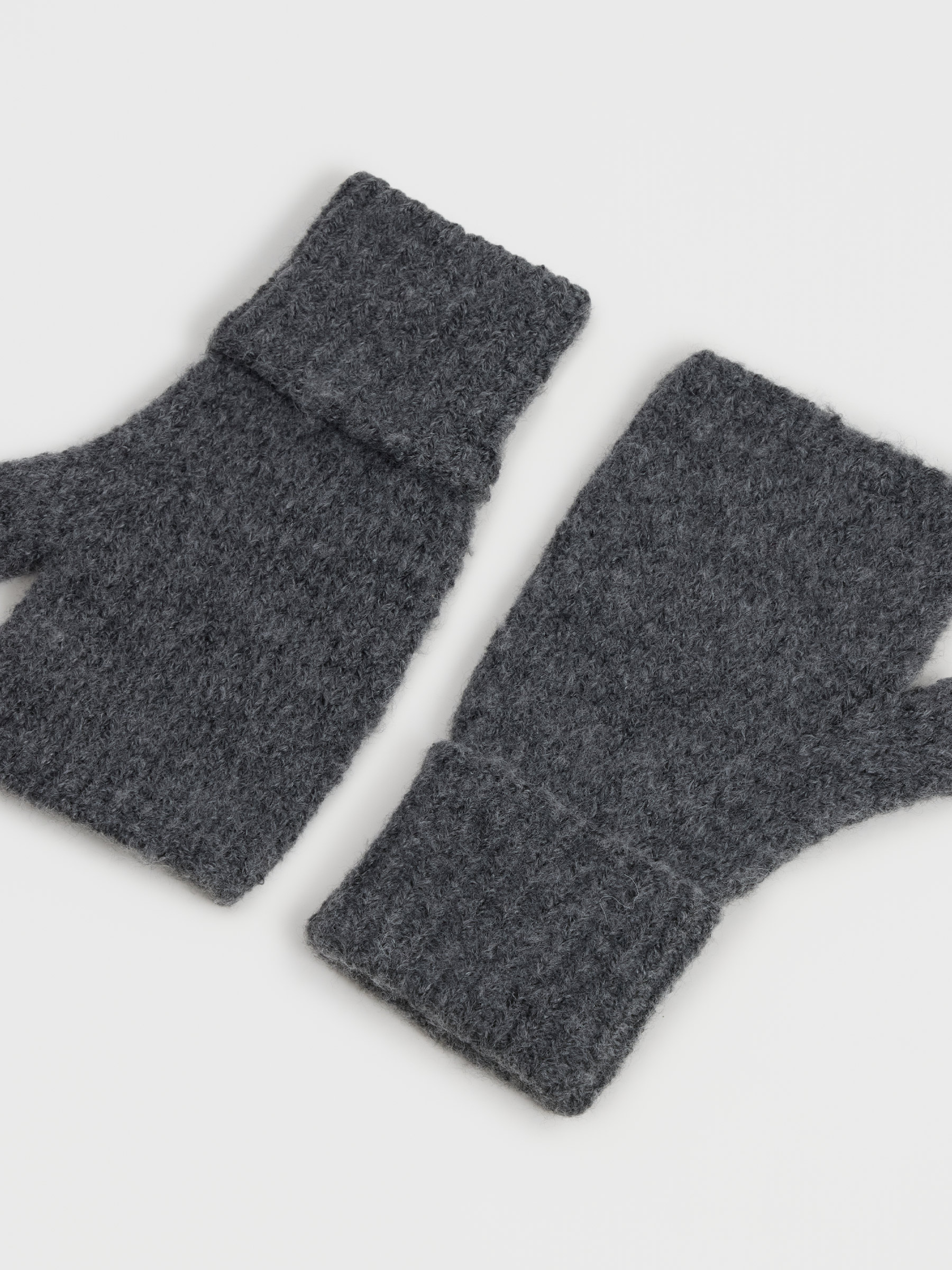 Митенки женские, единый размер, акрил/полиэстер, серые, Knitting fuzz, image-1