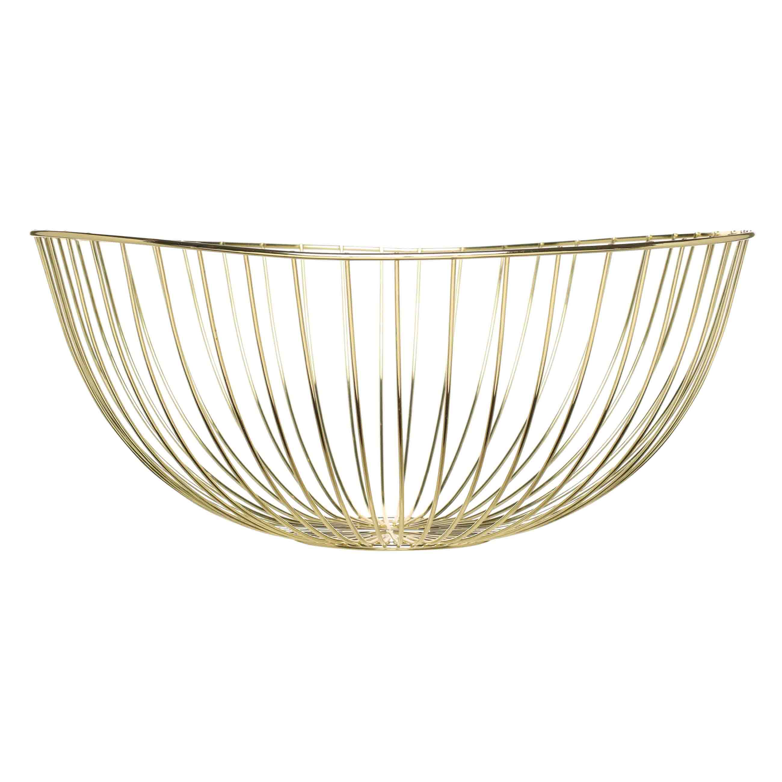Корзина для фруктов, 33 см, металл, золотистая, Прутья, Twist gold, image-0