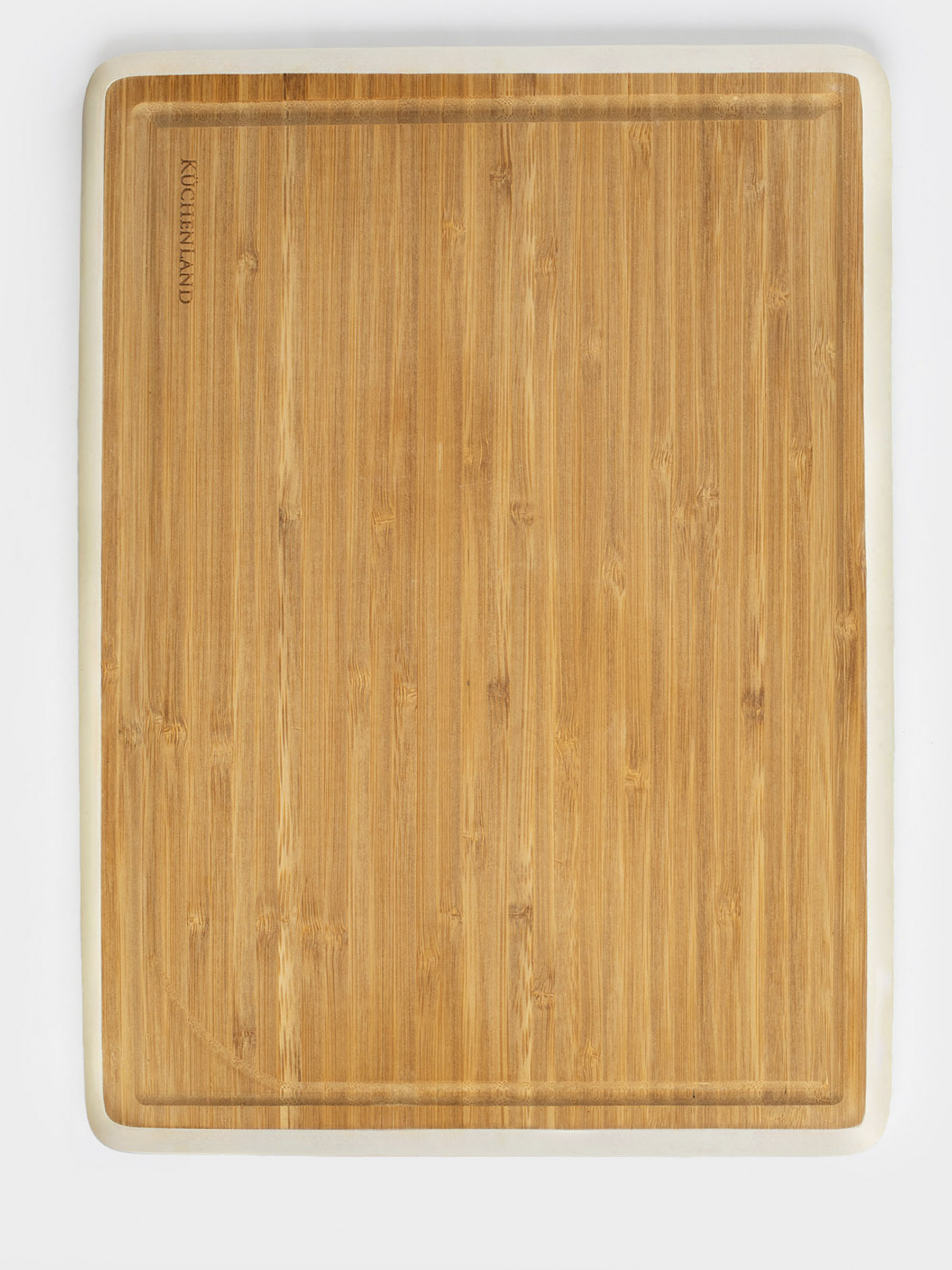 у тақтасы, 38x28 см, бамбук, тікбұрышты, сүт түсті жиек, Bamboo, image-0