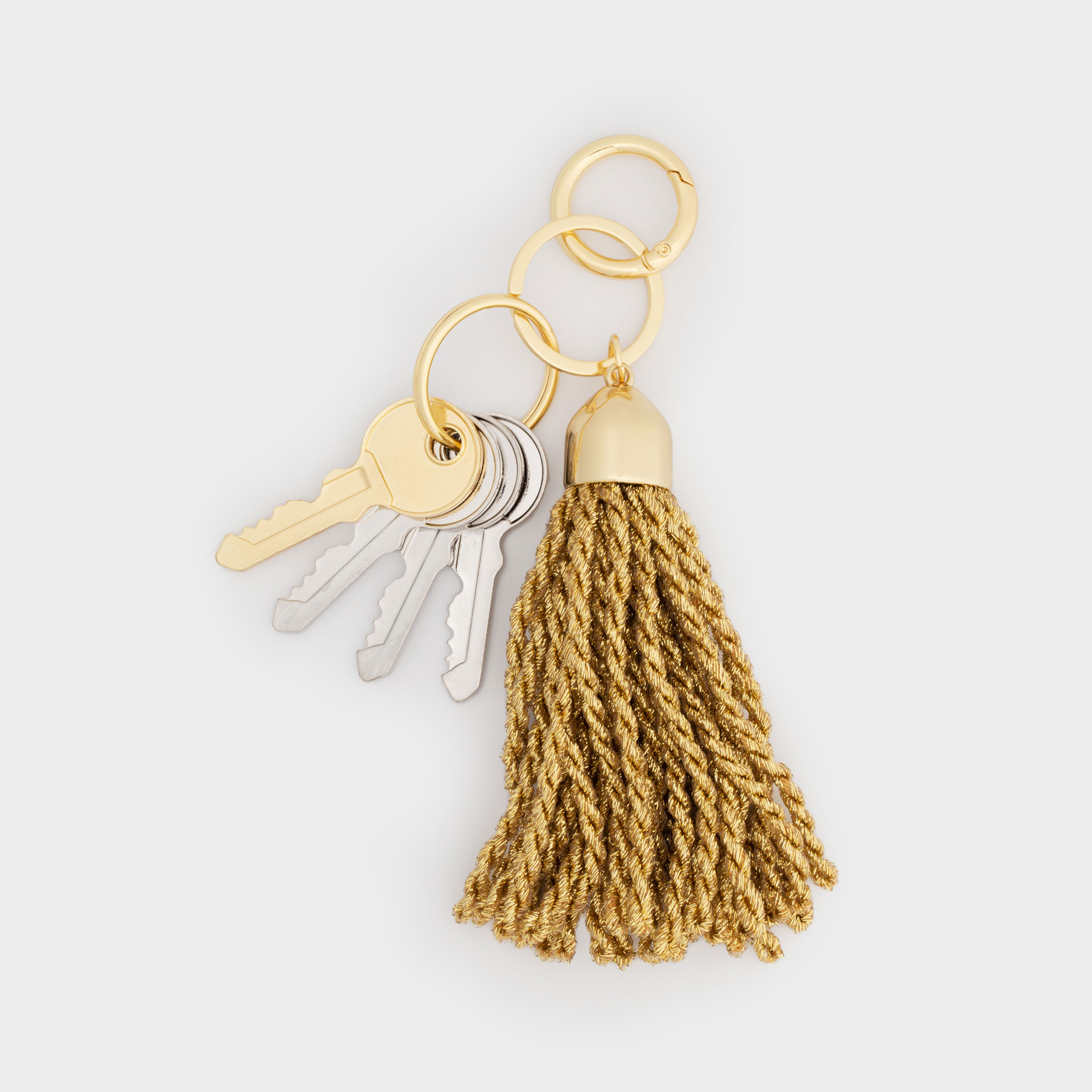 Брелок, 13 см, металл/полиэстер, золотистый, Кисточка, Keychain, image-0