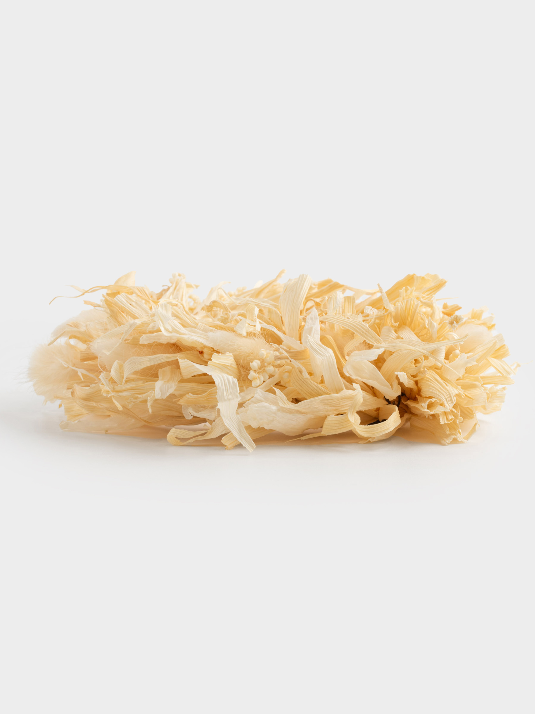 Венок декоративный, 12/23 см, сухоцветы, Лагурус с листьями, Dried flower, image-2