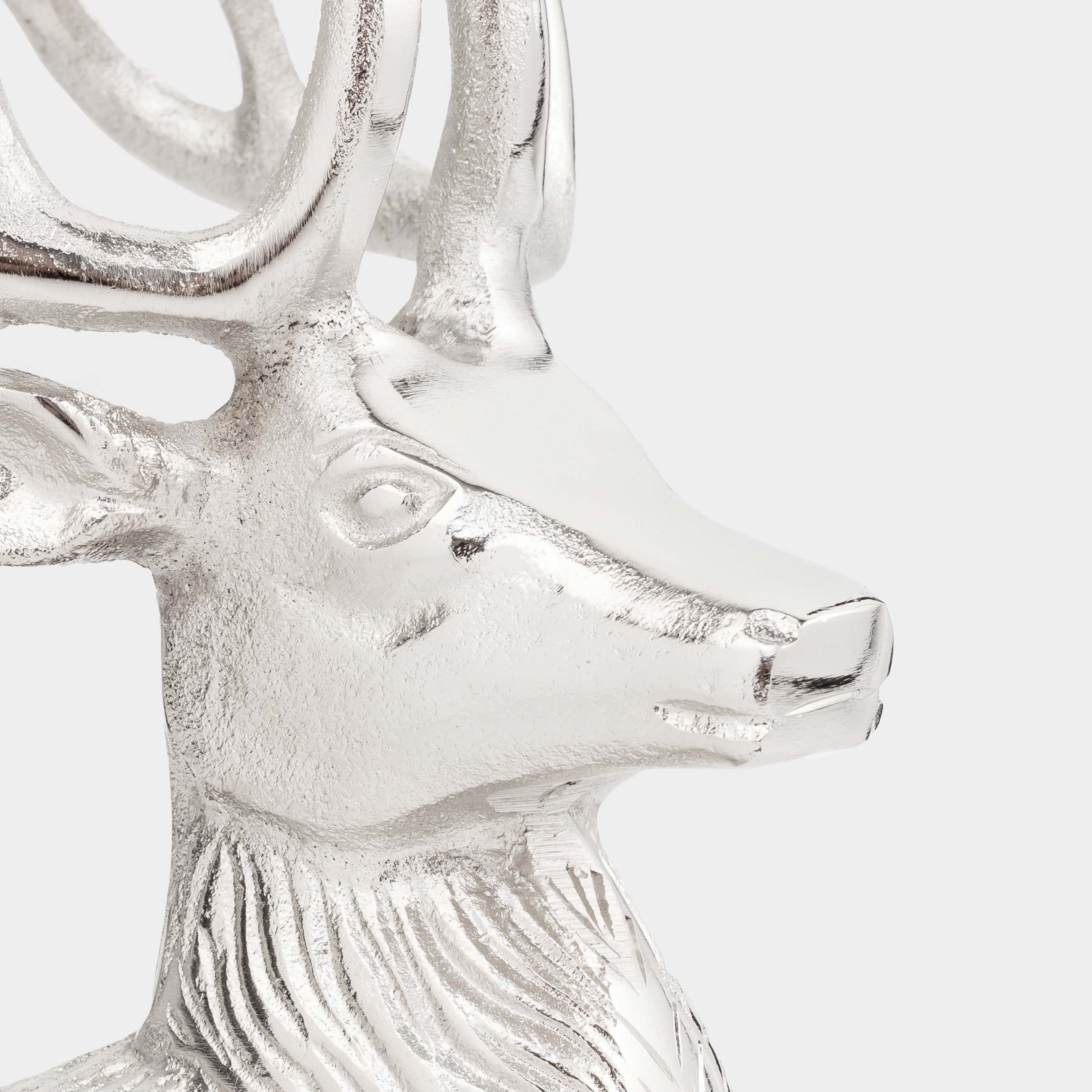 Подставка для бутылки, 20 см, металл, серебристая, Олень, Arctic deer, image-8