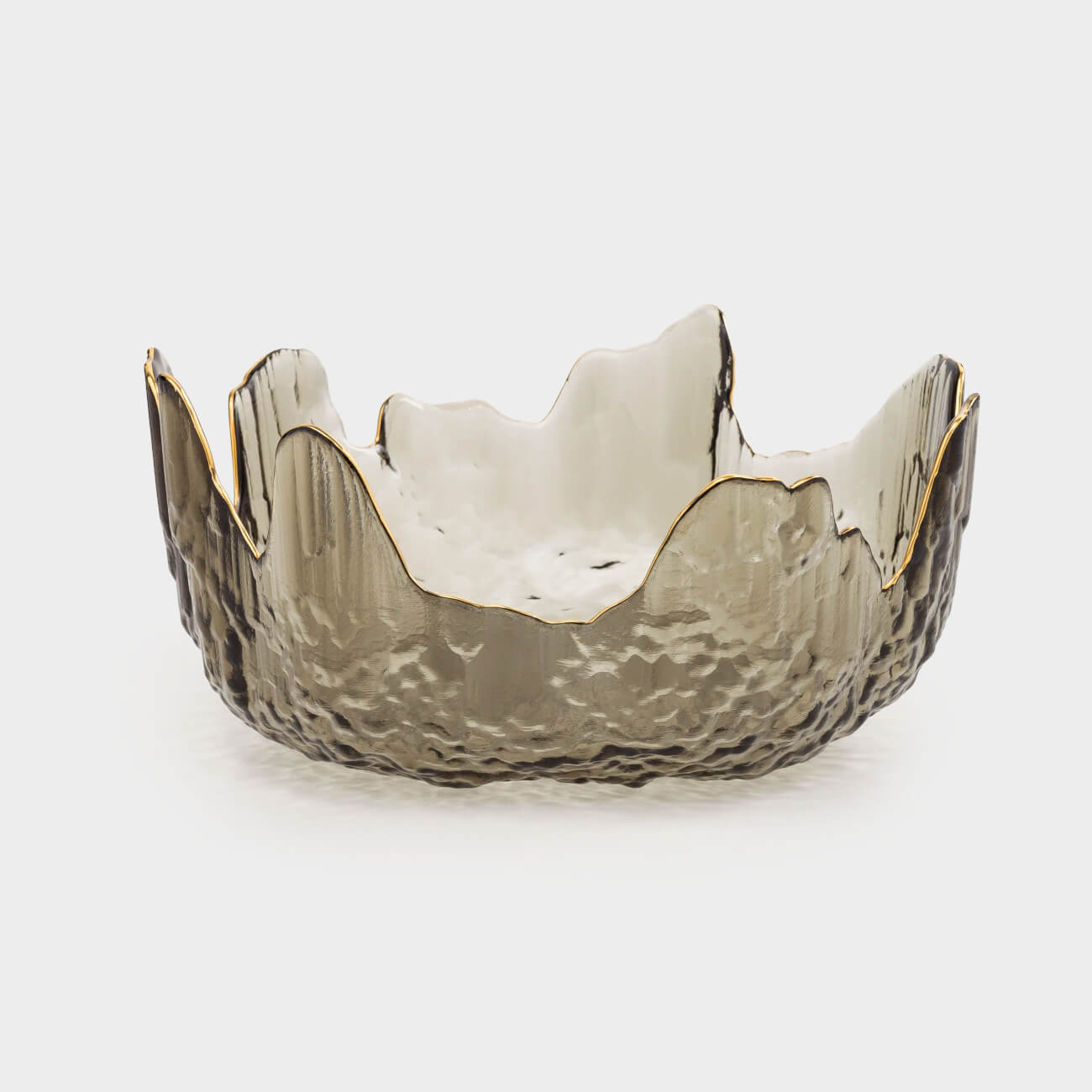 Салат ыдысы, 20х9 см, 1,1 л, шыны, сұр, алтын жиегі бар, Nautilus color, image-0