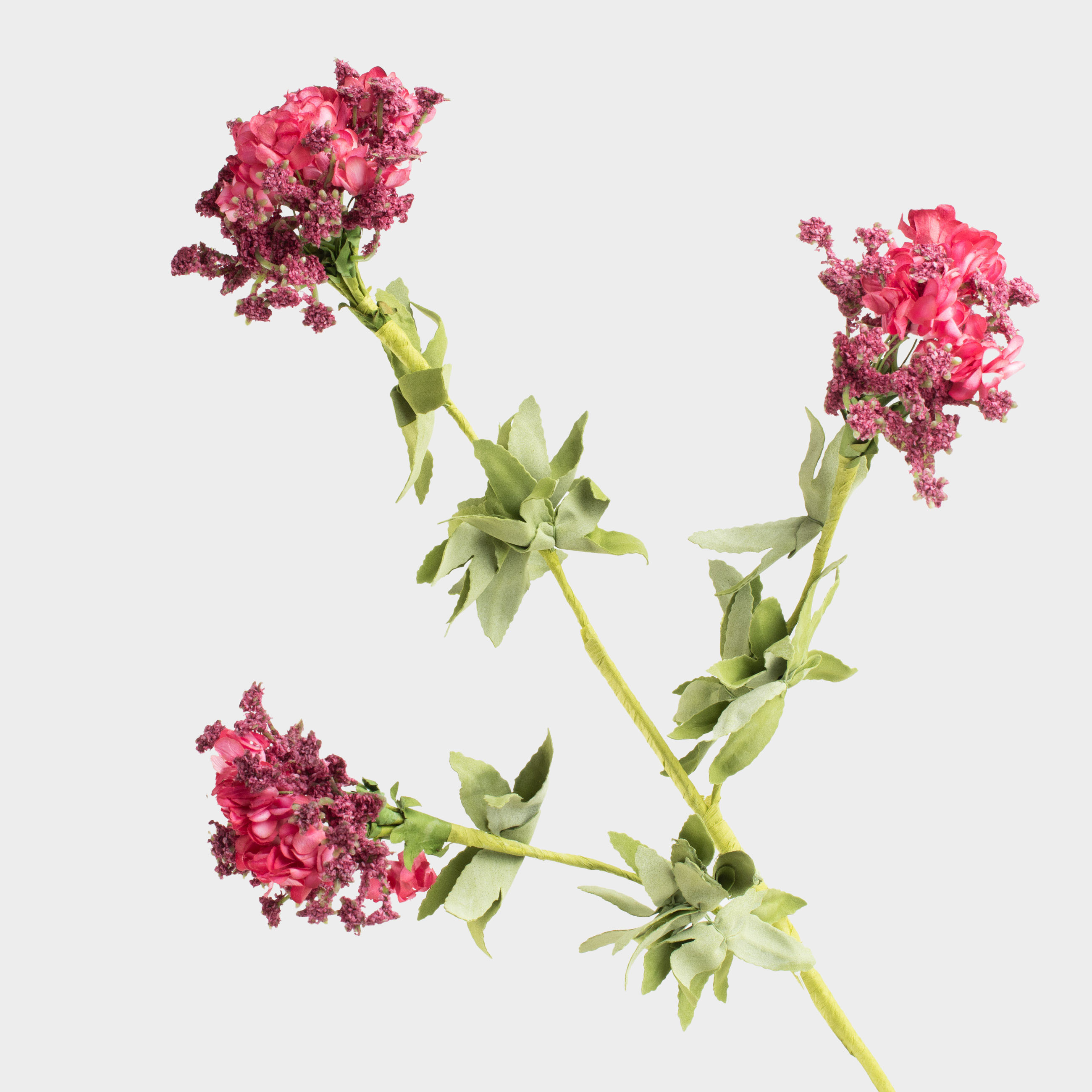 Ветка декоративная, 73 см, пенопласт/бумага, Розовые цветы, Flower garden, image-1
