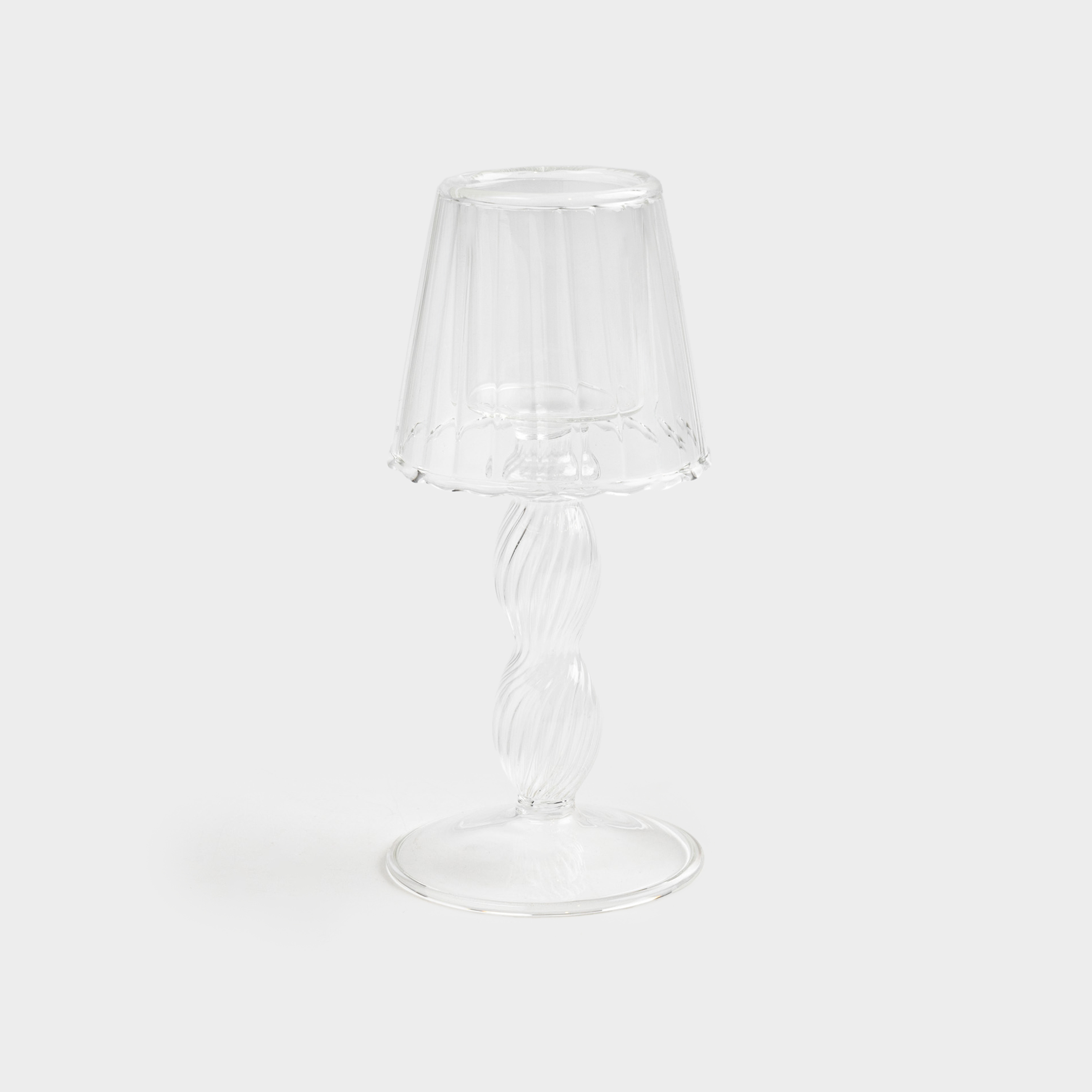 Шам ұстағыш, 17 см, шай шамына арналған, аяқты, шыны Б, Еден шамы, Clear