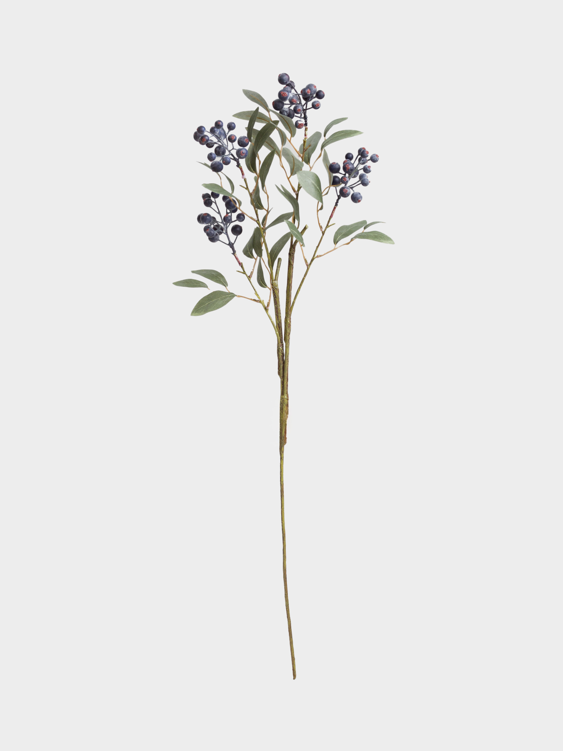 Ветка декоративная, 91 см, пенопласт/полиэстер, Синие ягоды, Blue berry, image-0