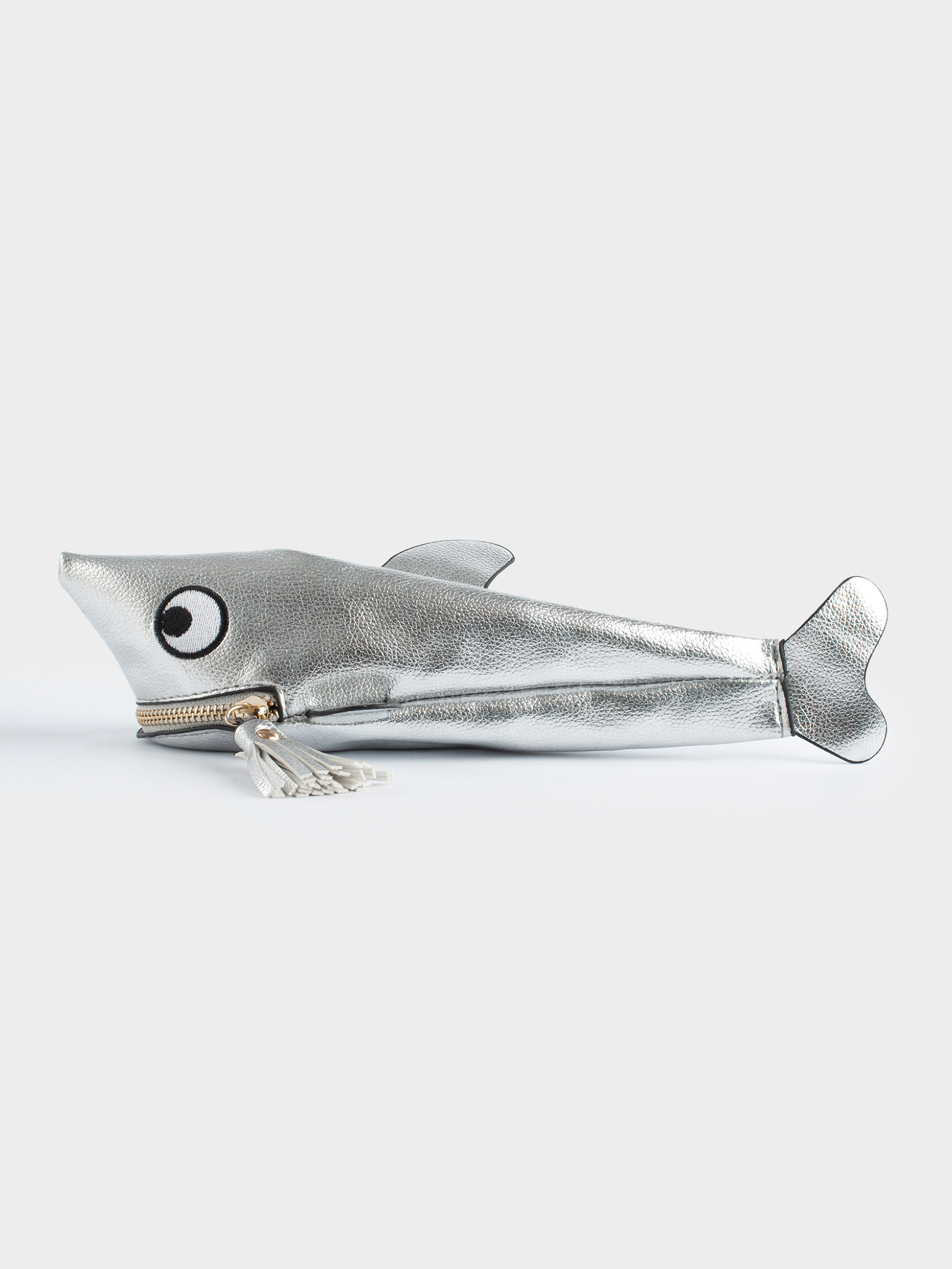 Пенал, 25х9 см, полиуретан, серебристый, Акула, Aquatic animals, image-0