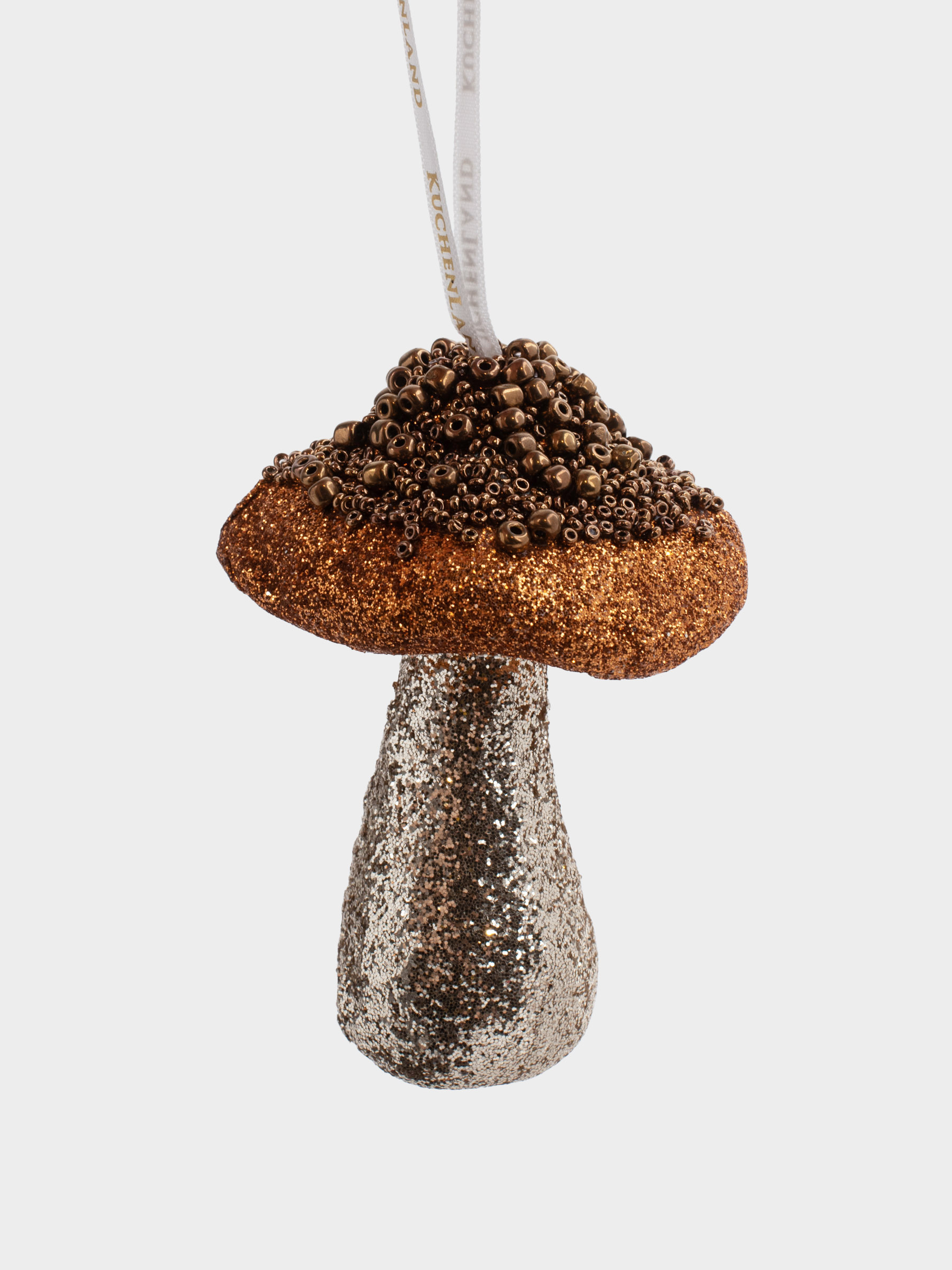 Игрушка елочная, 10 см, полиэстер, коричневая, Гриб, Figure sparkle, image-1