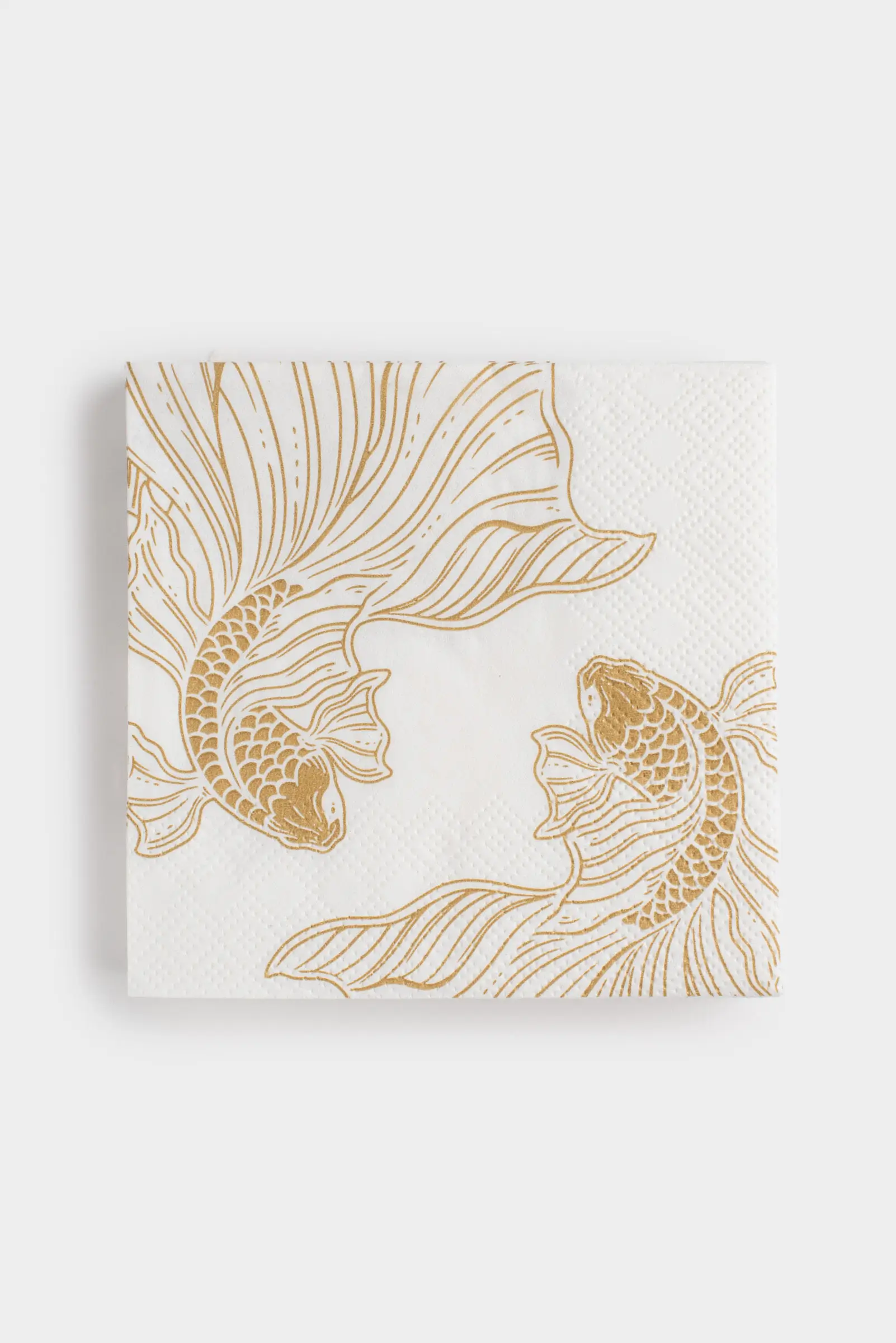 Қағаз майлықтар, 21х21 см, 20 дана, шаршы, ақ, Балық, Goldfish