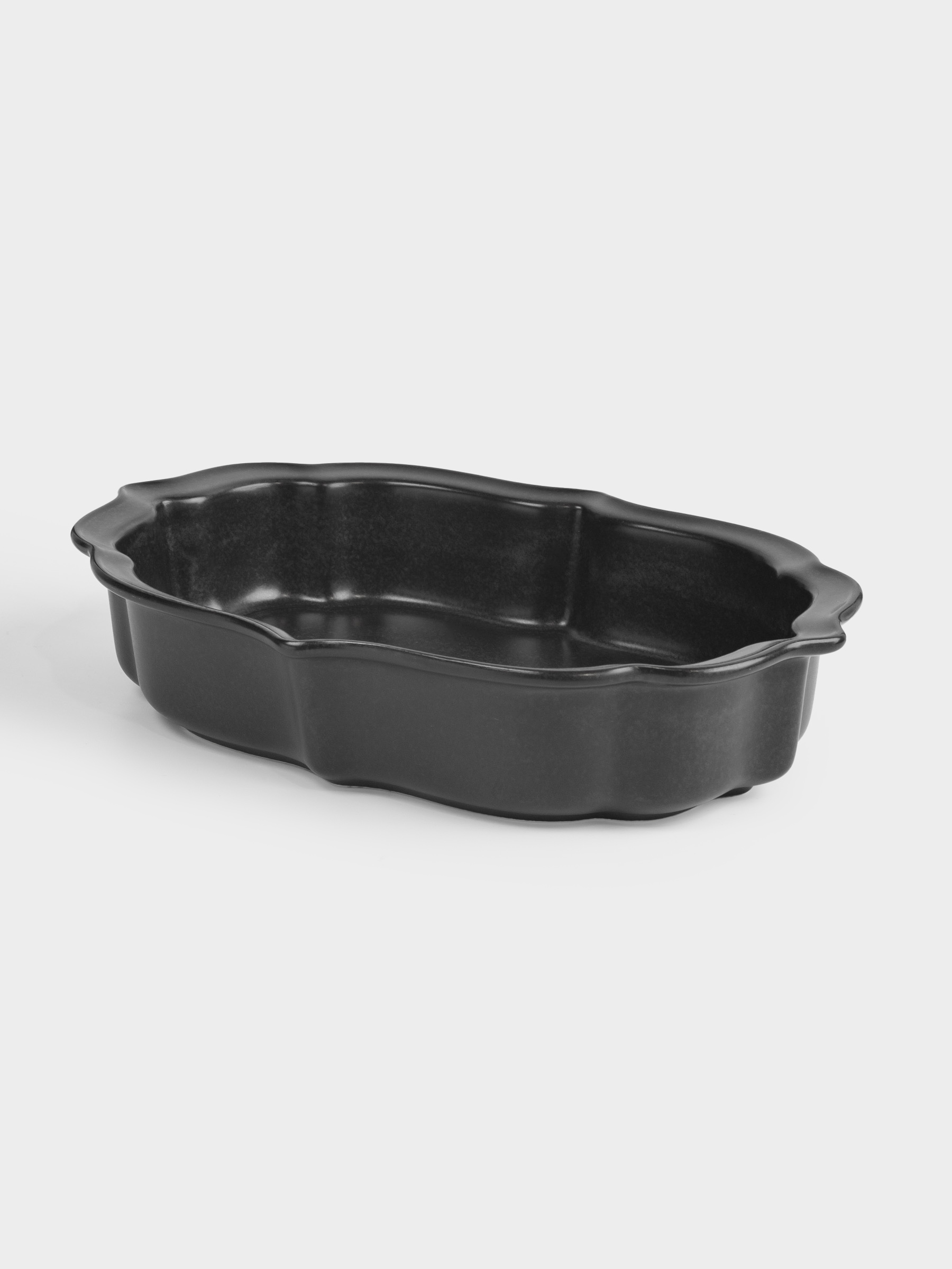 Форма для запекания, 28х18x6 см, керамика, фигурная, черная, Speckled black, image-4
