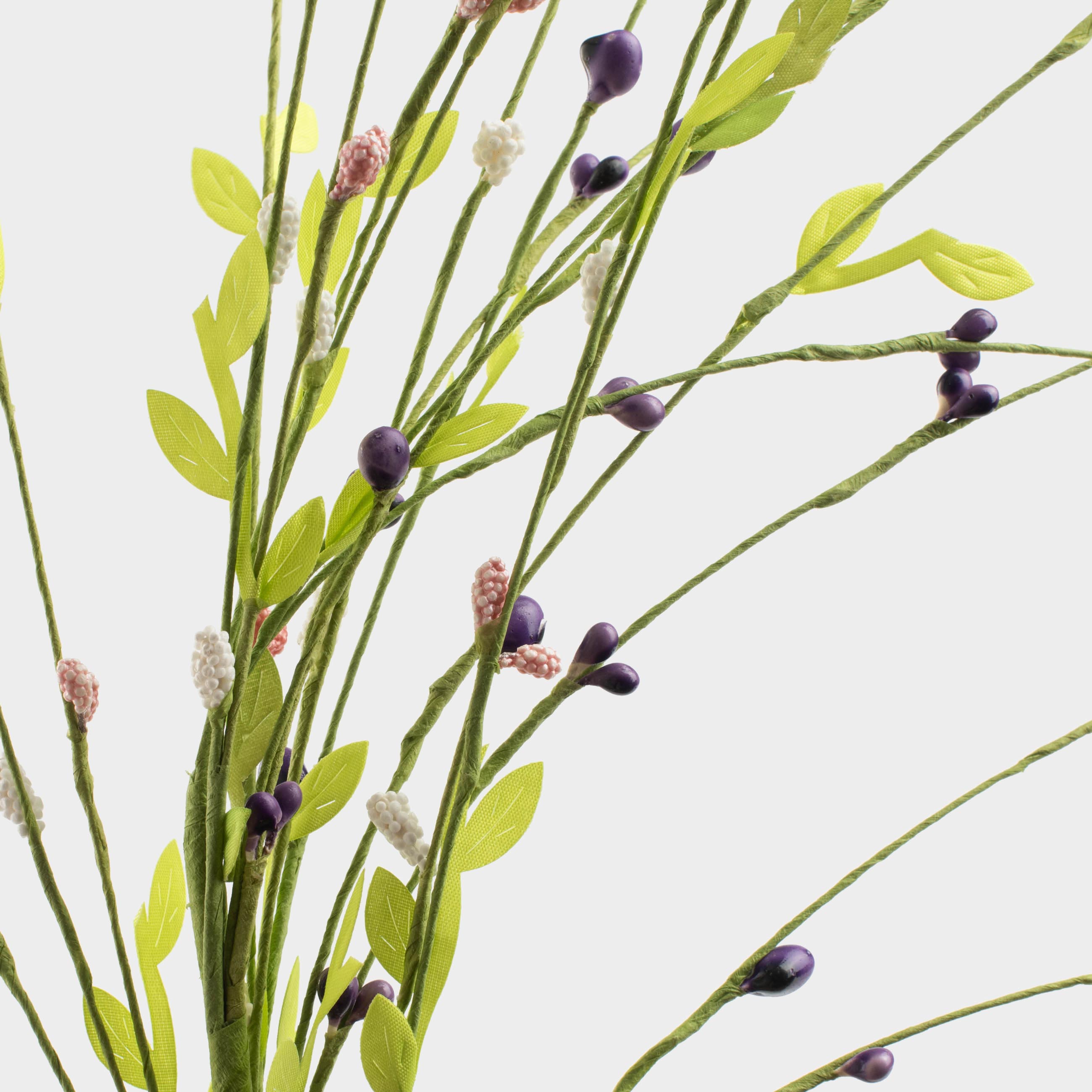 Ветка декоративная, 70 см, полиэстер/пенопласт, Цветные соцветия, Flora Easter decor, image-3
