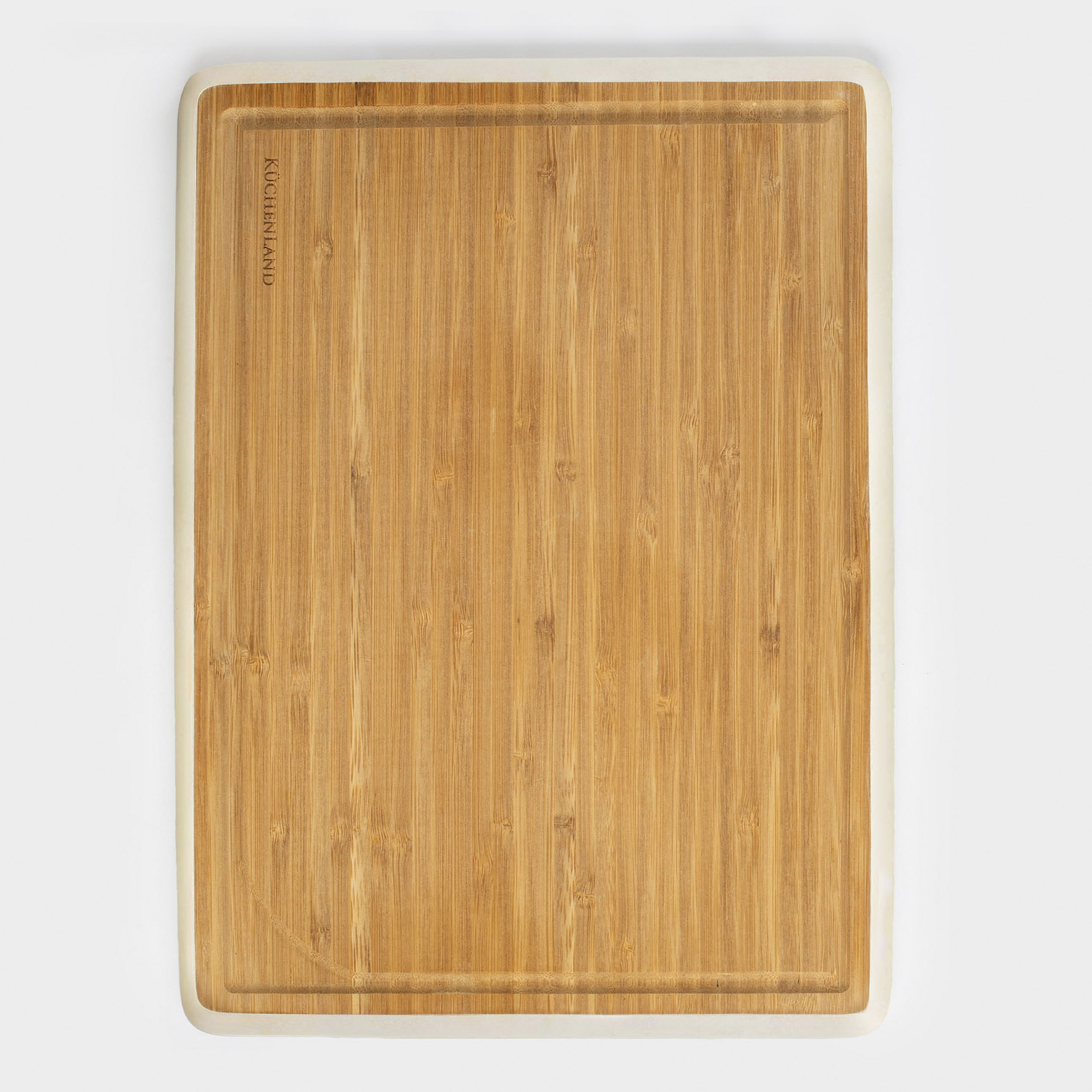 Доска разделочная, 38x28 см, бамбук, прямоугольная, молочный кант, Bamboo