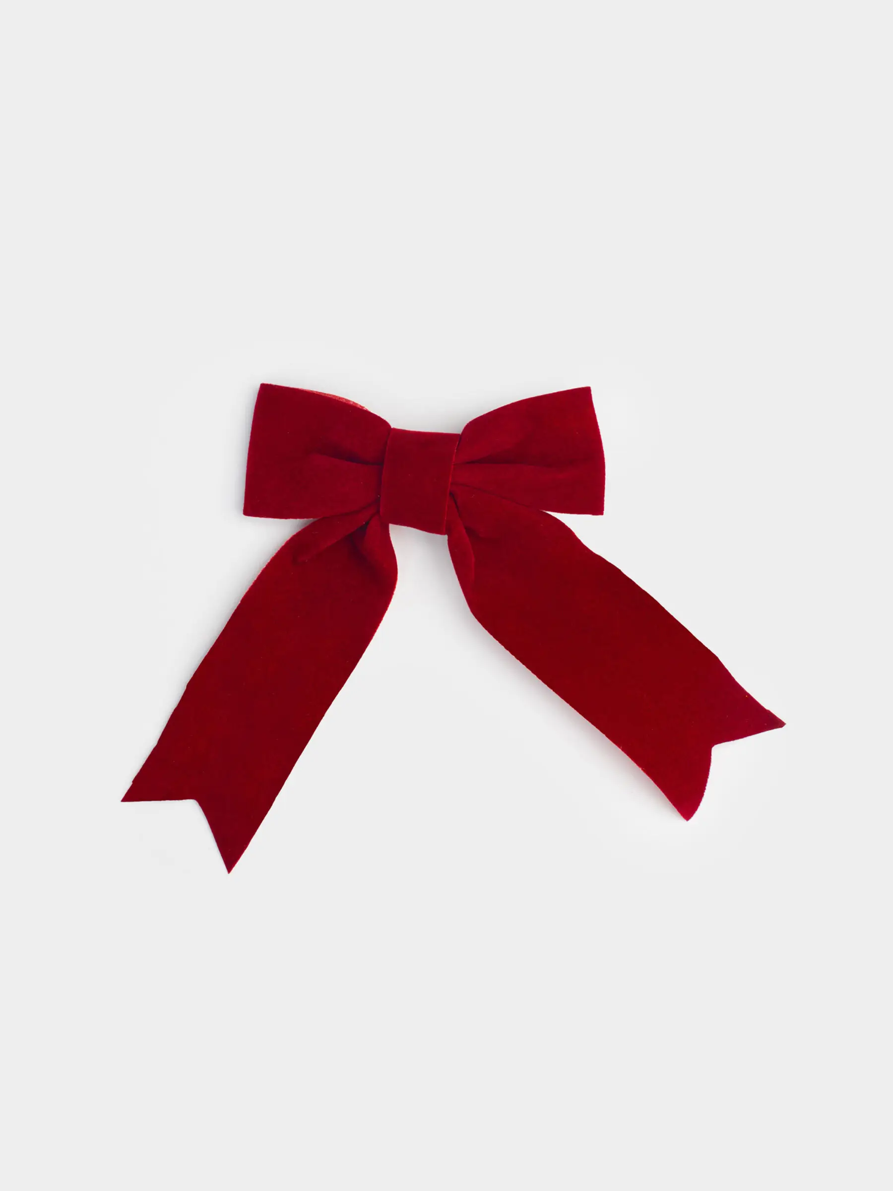 Сәндік әшекей, 15 см, қыстырғышы бар, полиэстер, қою қызыл, Бантик, Bow velvet, image-0
