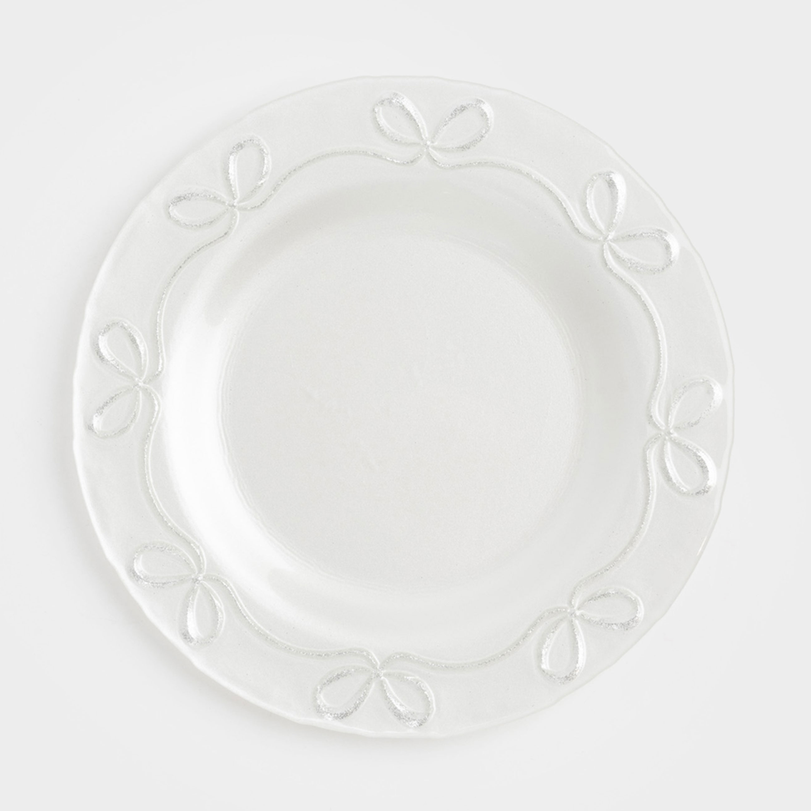 Түскі ас тәрелкесі, 28 см, шыны, ақ, Бантиктер, Bows pattern, image-0