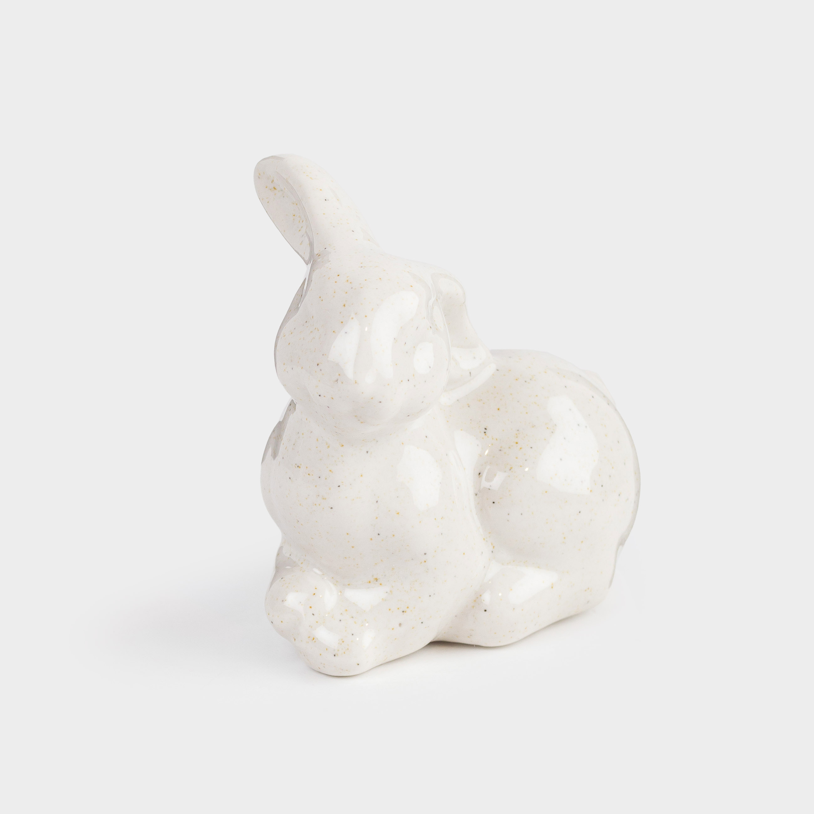 Статуэтка, 7 см, фарфор P, молочная, в крапинку, Кролик лежит, Natural Easter, image-1
