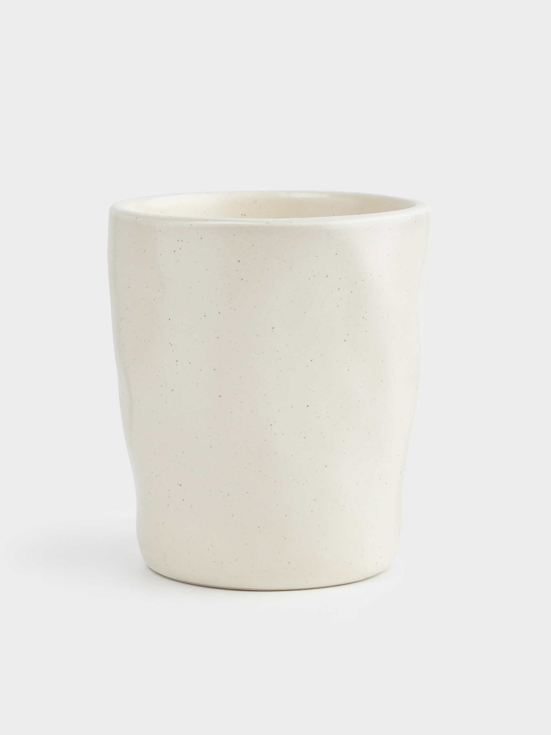 Стақан, 10 см, 300 мл, керамика, сүт түстес, Мыжылған әсер, Crumple creme, image-0