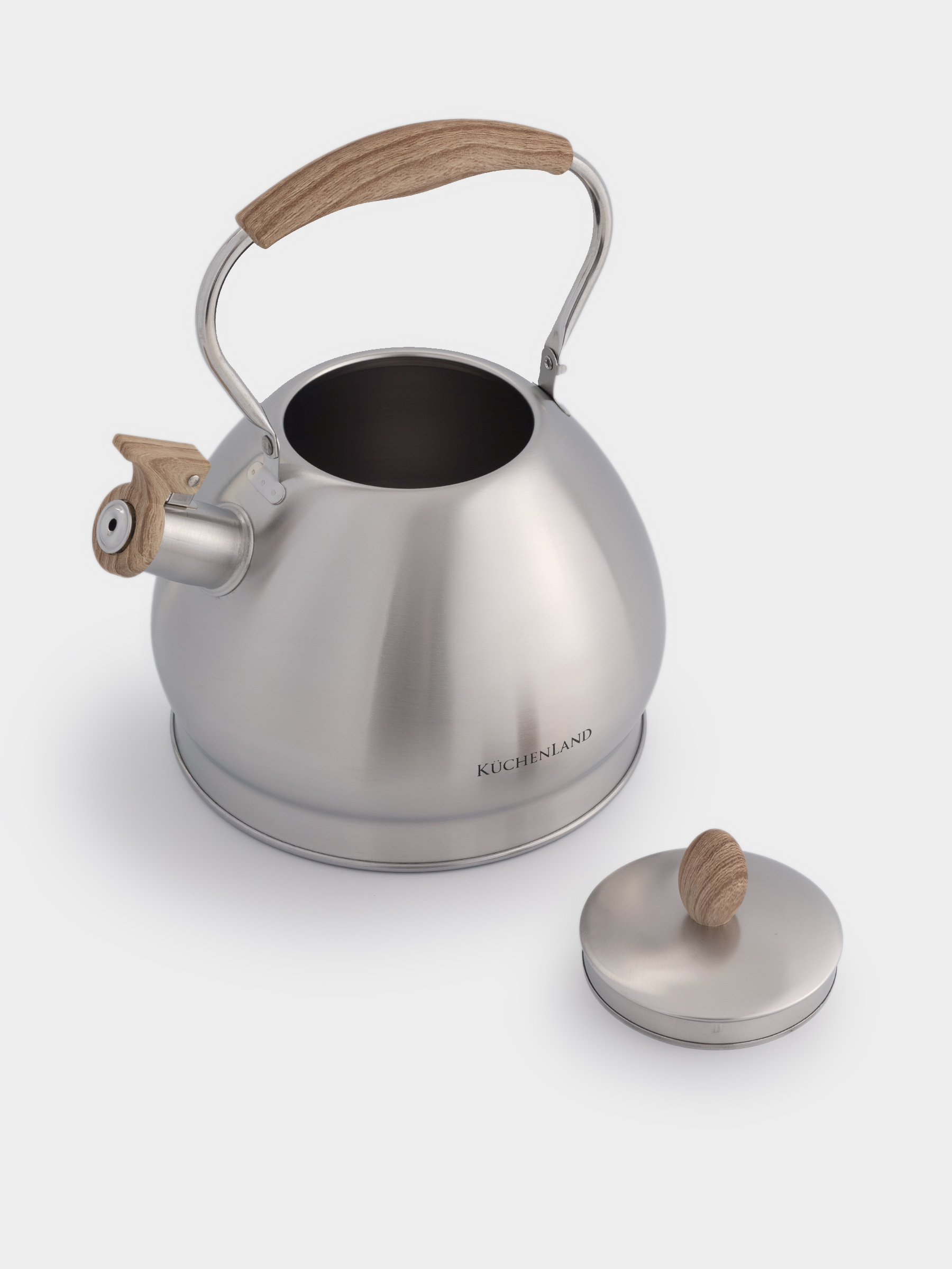 Чайник, 3,4 л, со свистком, сталь/нейлон, бежевый/матовый, Whistle, image-4