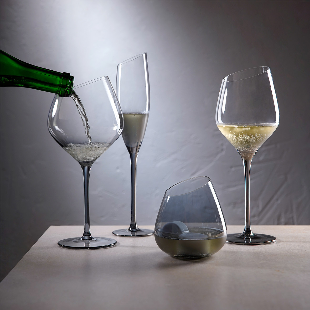 Шампан бокалы, 180 мл, 4 дана, шыны, сұр, Charm L Color изображение № 6