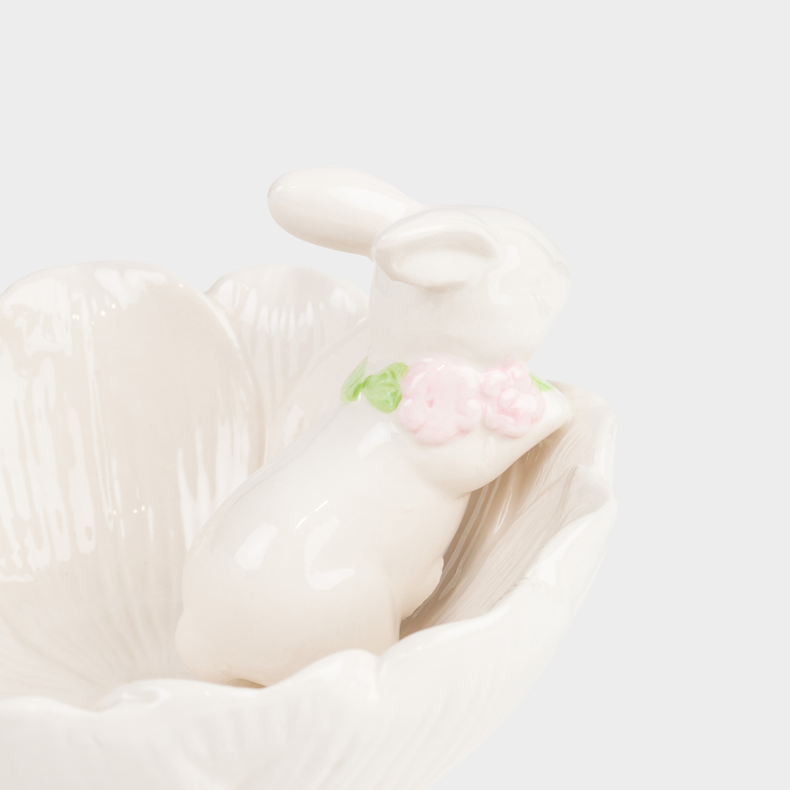 Пиала, 14х6 см, керамика, белая, Кролик в цветке, Flora Easter, image-5