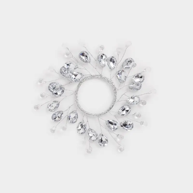 Кольцо для салфеток, 5 см, акрил/металл, серебристое, Кристаллы, Crystal decor