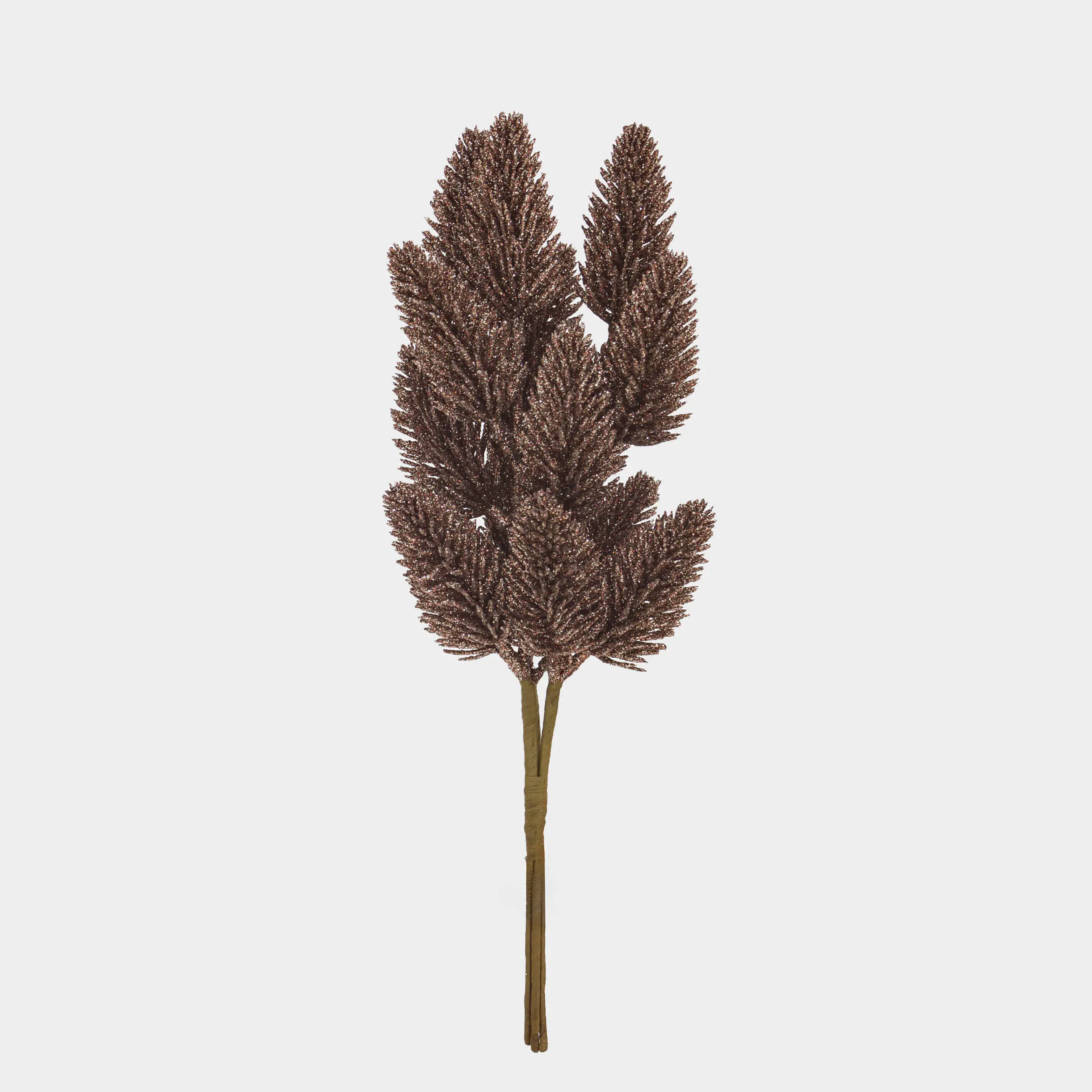 Ветка декоративная, 32 см, пластик/бумага, Бронзовая ель, Bronze decor