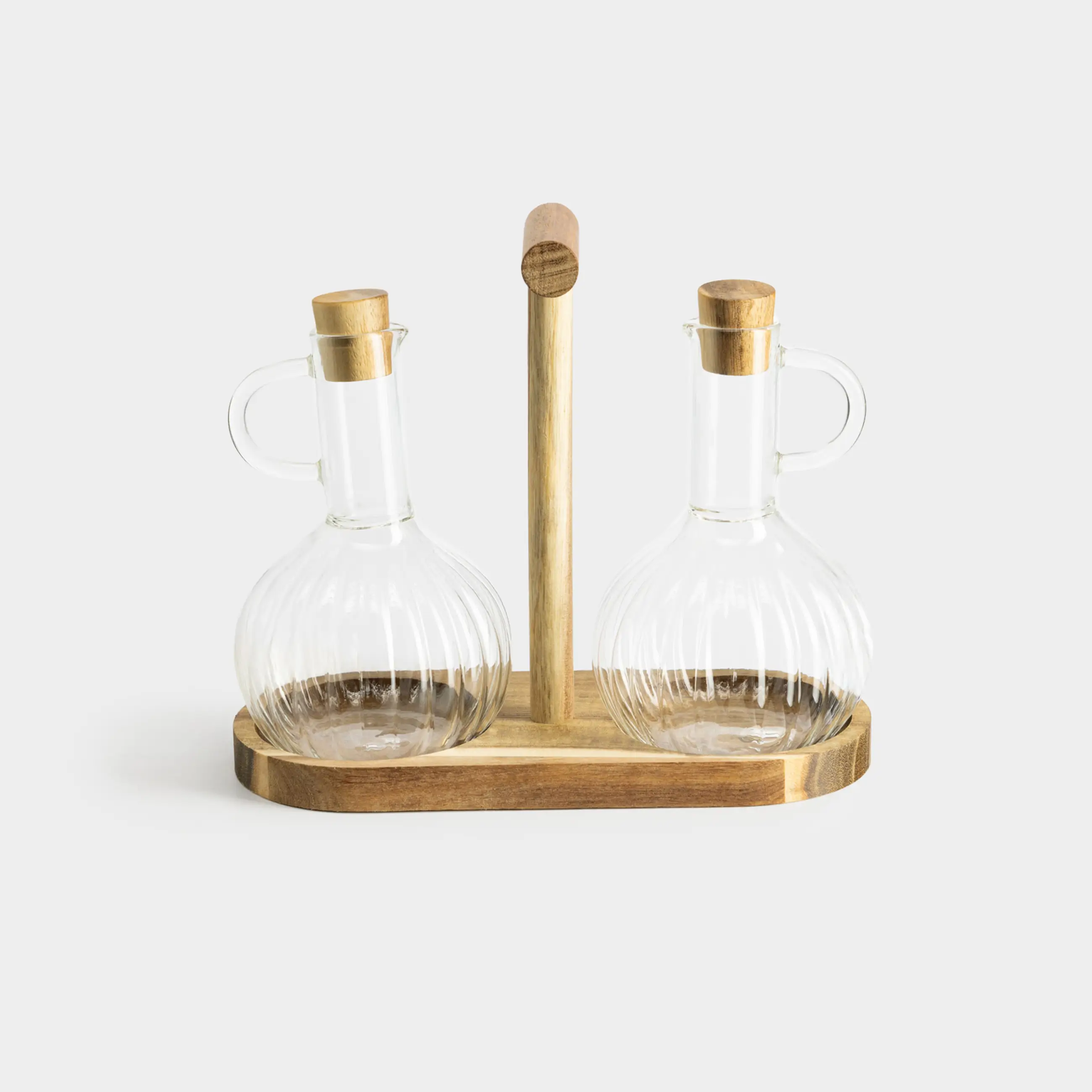 Май мен сірке суына арналған жиынтық, 300 мл, 2 дана, тұғырда, шыны/ағаш, Noble tree