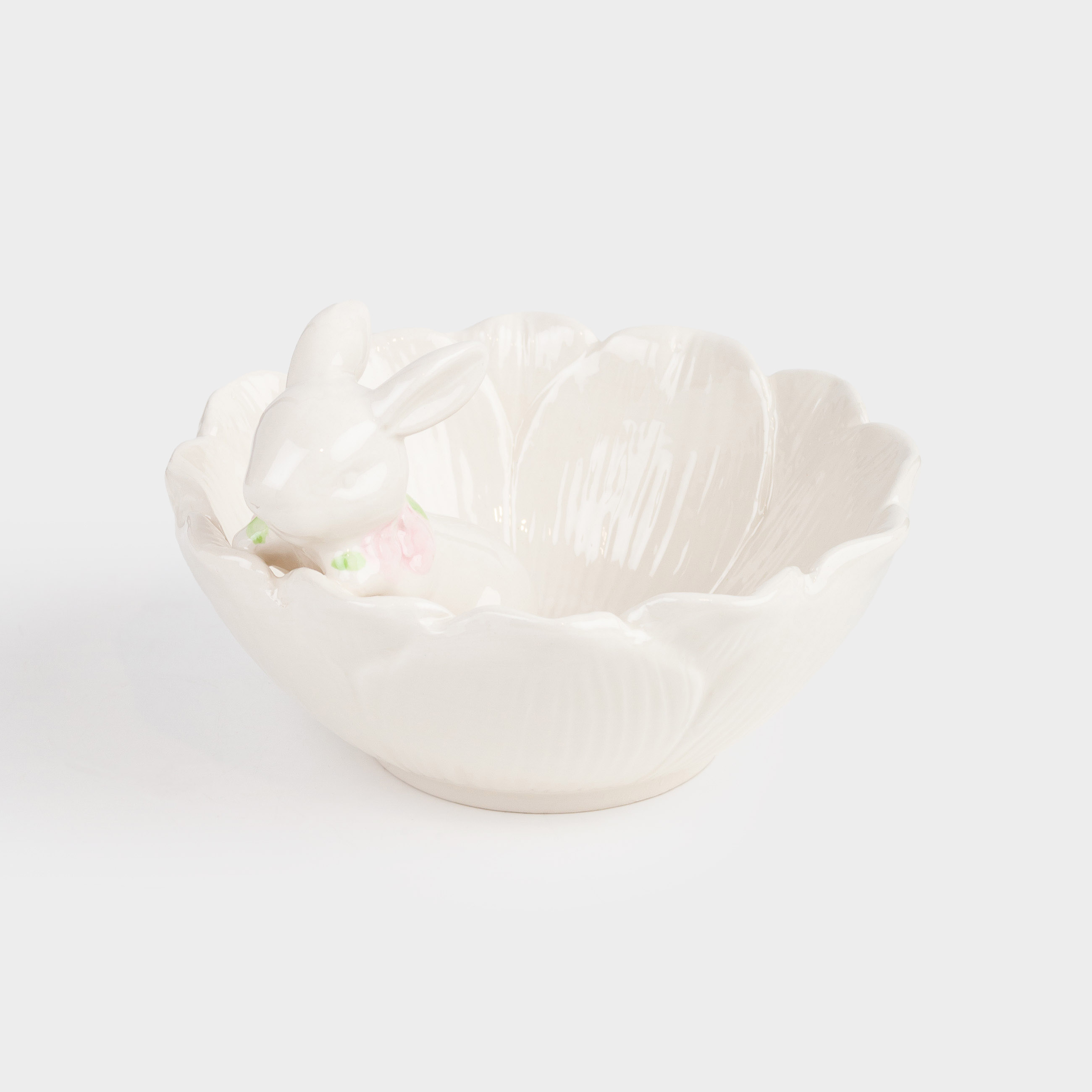 Пиала, 14х6 см, керамика, белая, Кролик в цветке, Flora Easter, image-2