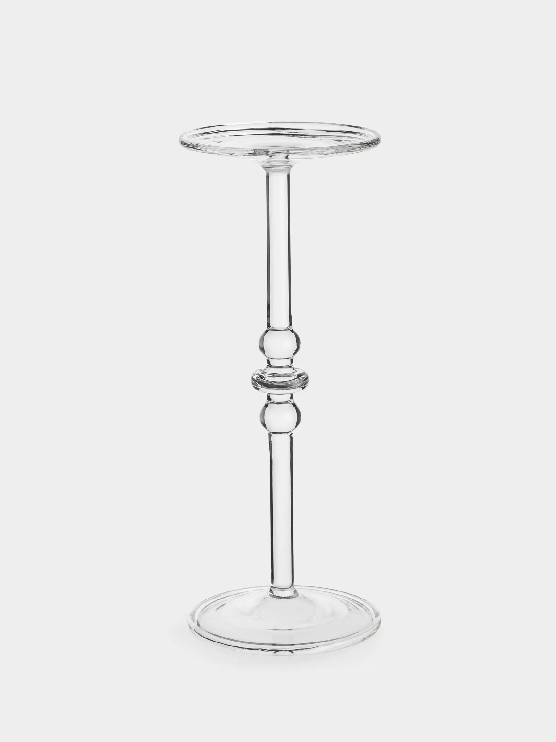 Подсвечник, 21 см, для одной свечи, на ножке, стекло, Clear, image-0