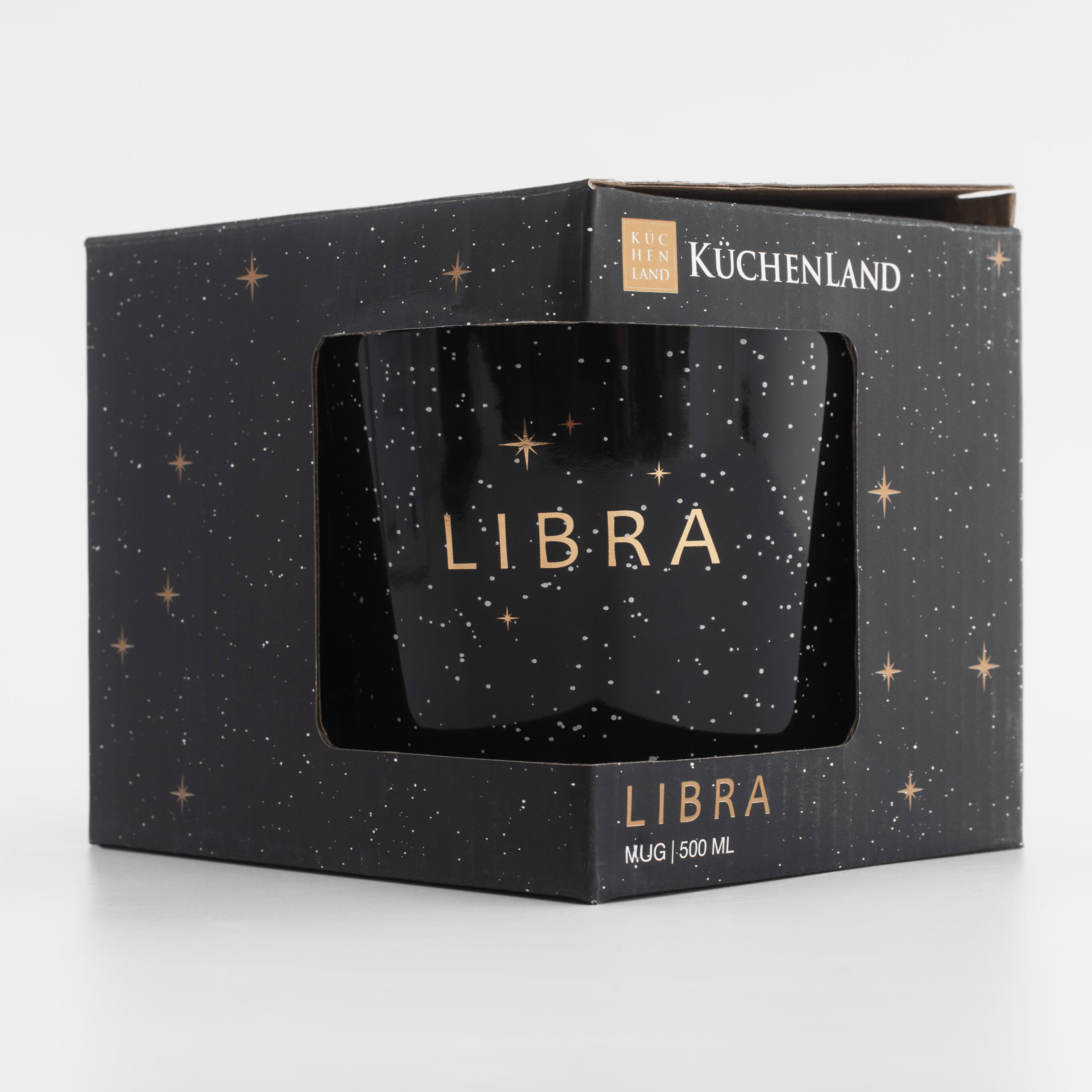 Кружка, 500 мл, фарфор N, черно-золотистая, Весы, Zodiac, image-5