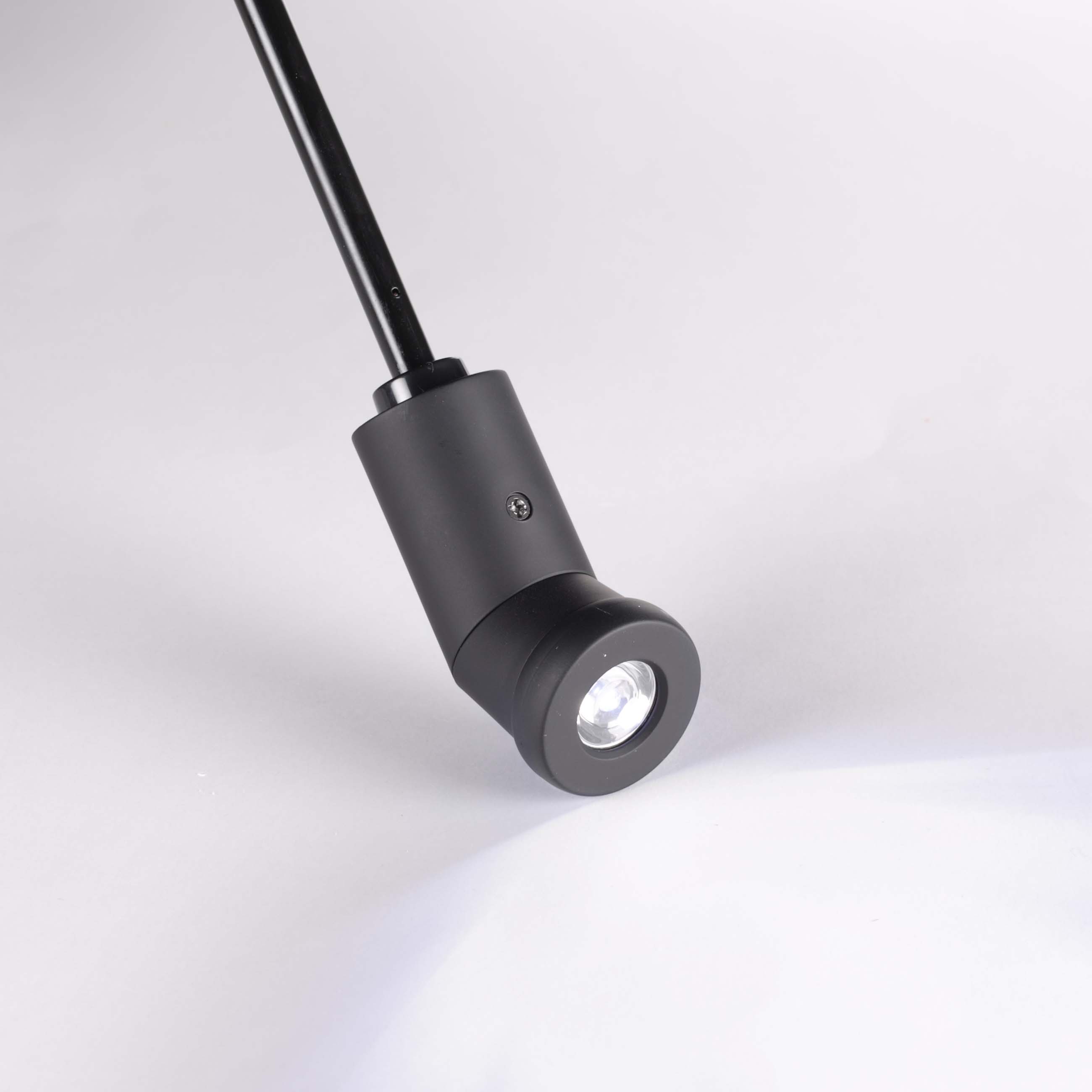 Зонт, 59 см, складной, автоматический, с фонариком, эпонж, черный, Ray light, image-5