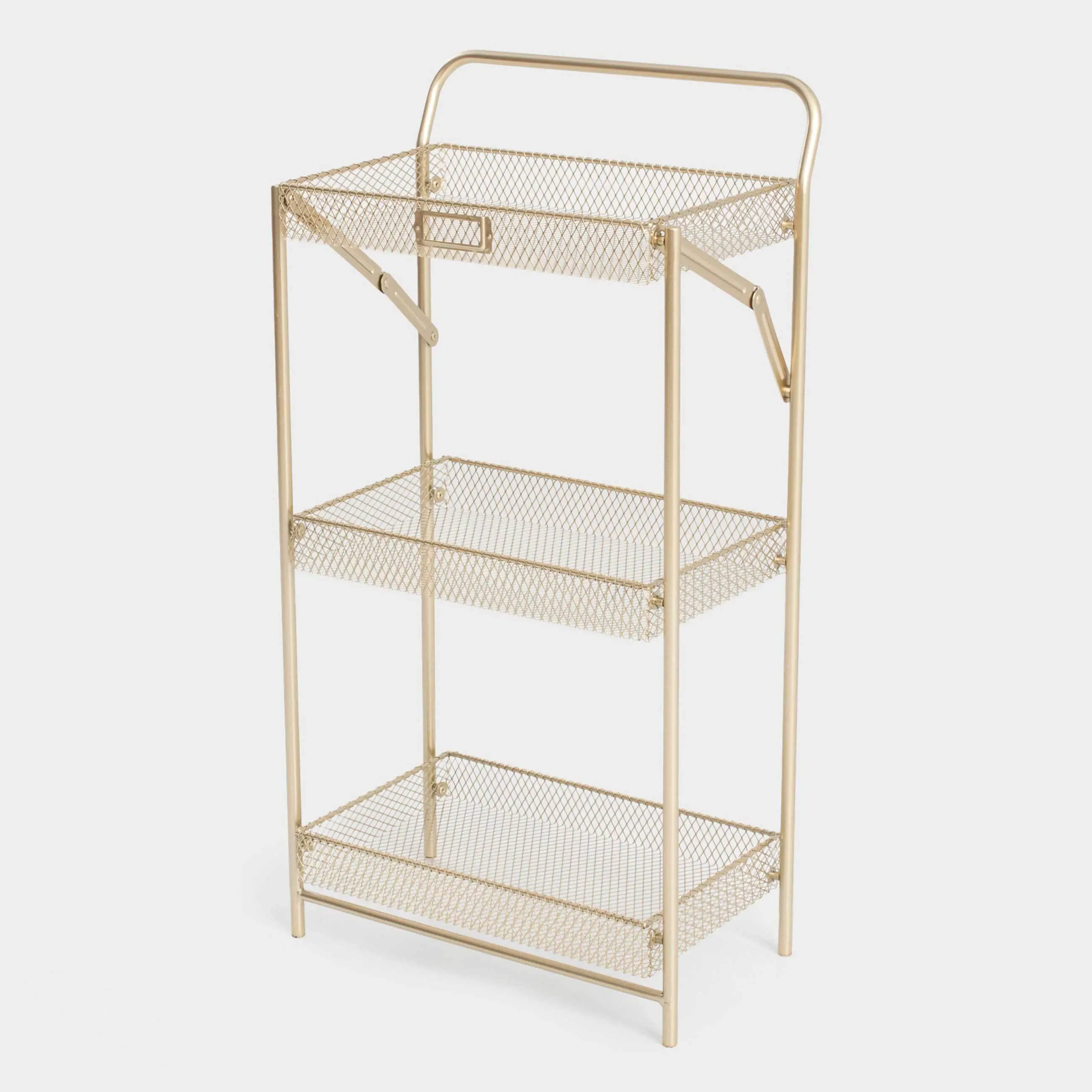 Сөре, 3 қабатты, 42х27х82 см, металл, алтын, Compact gold