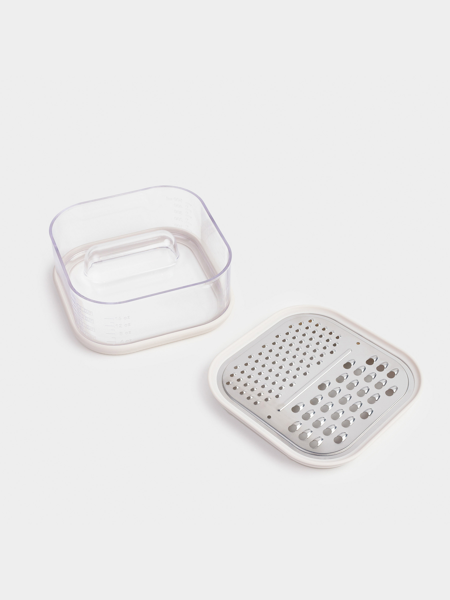 Терка, 14х14 см, с контейнером, сталь/пластик, молочная, Soft kitchen, image-5