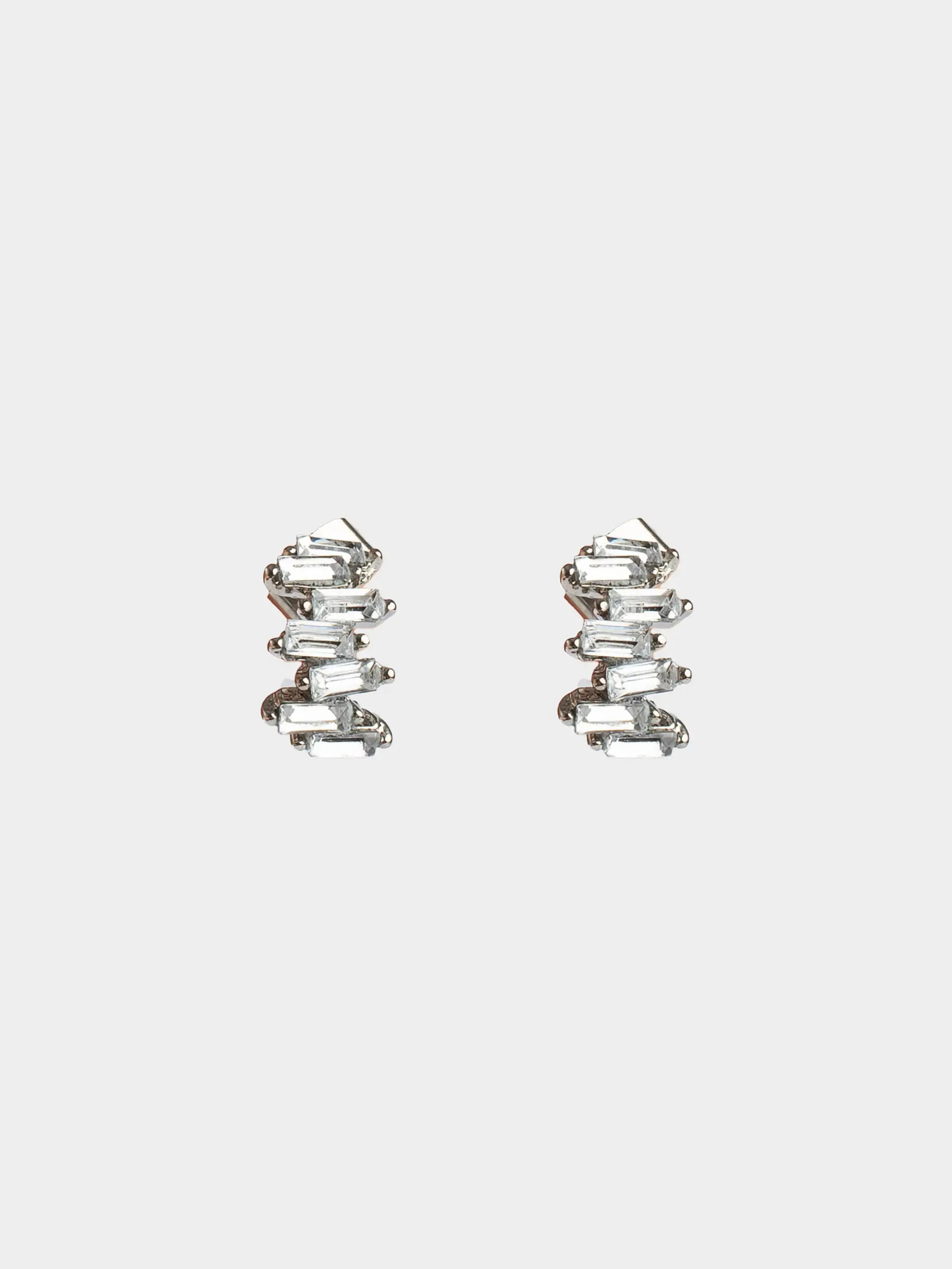 Серьги-пусеты, 1 см, 2 шт, металл/акрил, серебристые, Кристаллы, Jewelry crystal