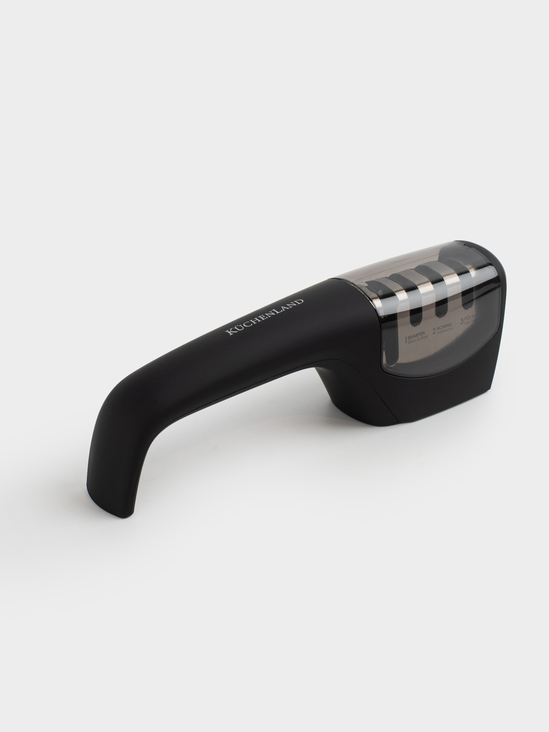 Пышақтарға арналған қайрағыш, 21 см, 3 сатылы/қайраудың 4 түрі, пластик/керамика, қара, Liberica, image-1