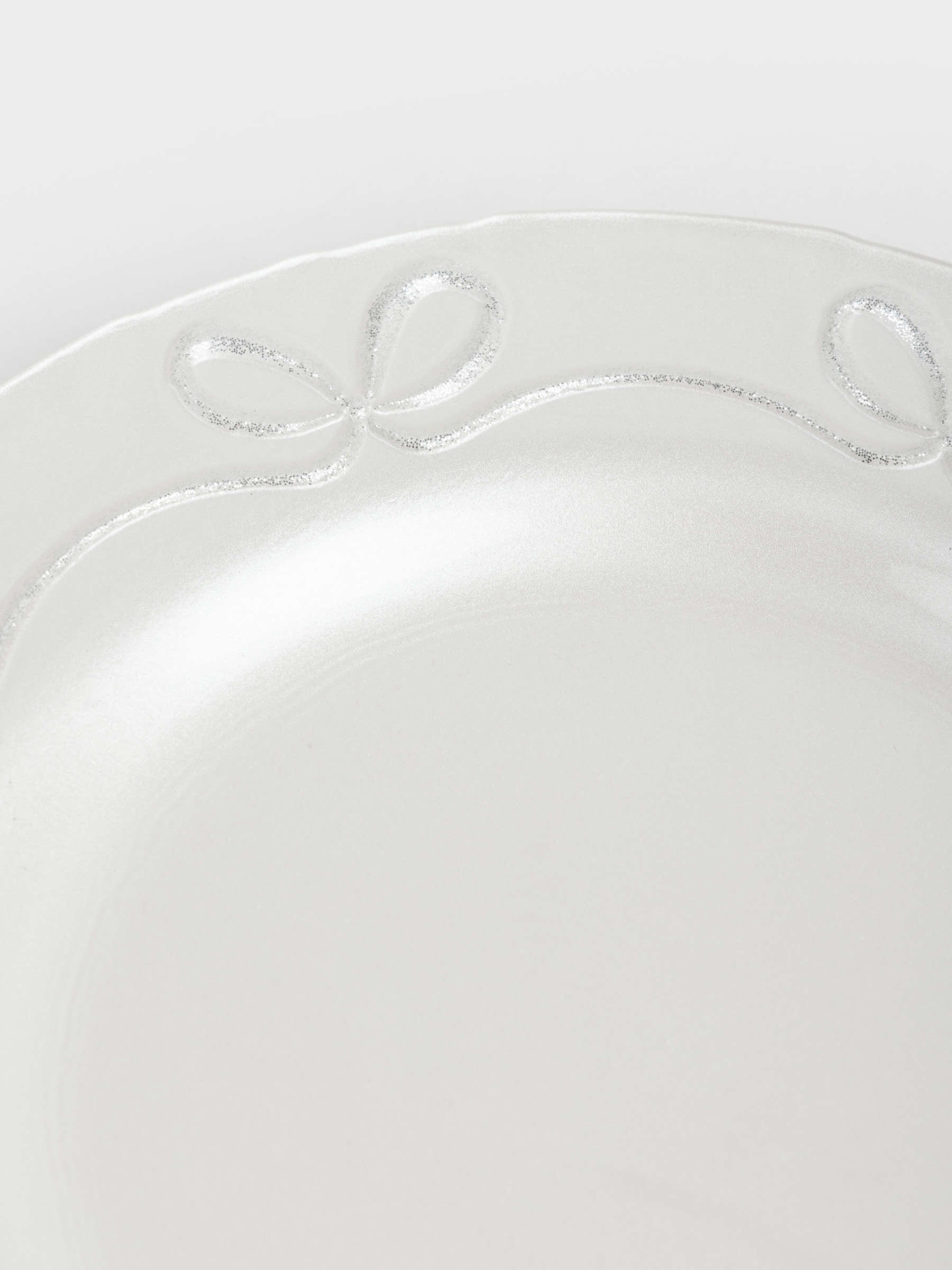 Түскі ас тәрелкесі, 28 см, шыны, ақ, Бантиктер, Bows pattern, image-4