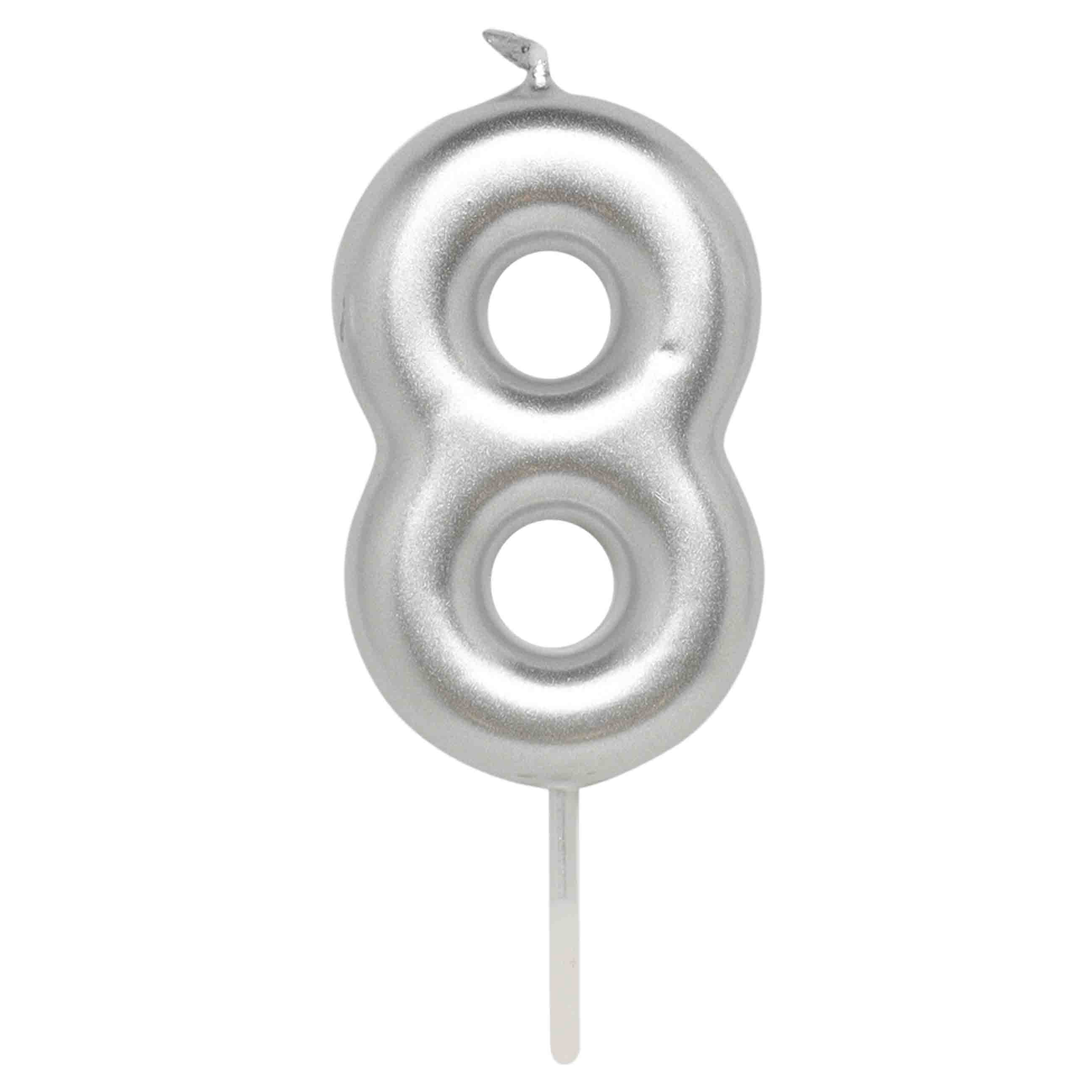 Торт шамы, 8 см, күміс, 8 саны, Birthday party, image-0