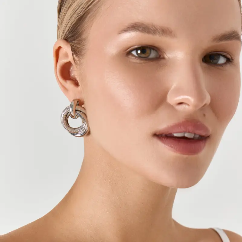 Серьги-пусеты, 3 см, 2 шт, металл, серебристые, Jewelry ,image-0