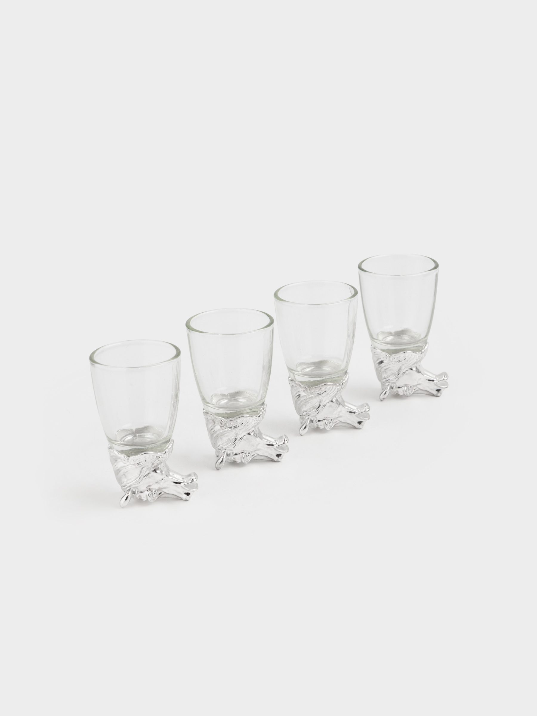 Стопка для водки, 50 мл, 4 шт, в кожаном кейсе, стекло/металл, Кони, Bar, image-3