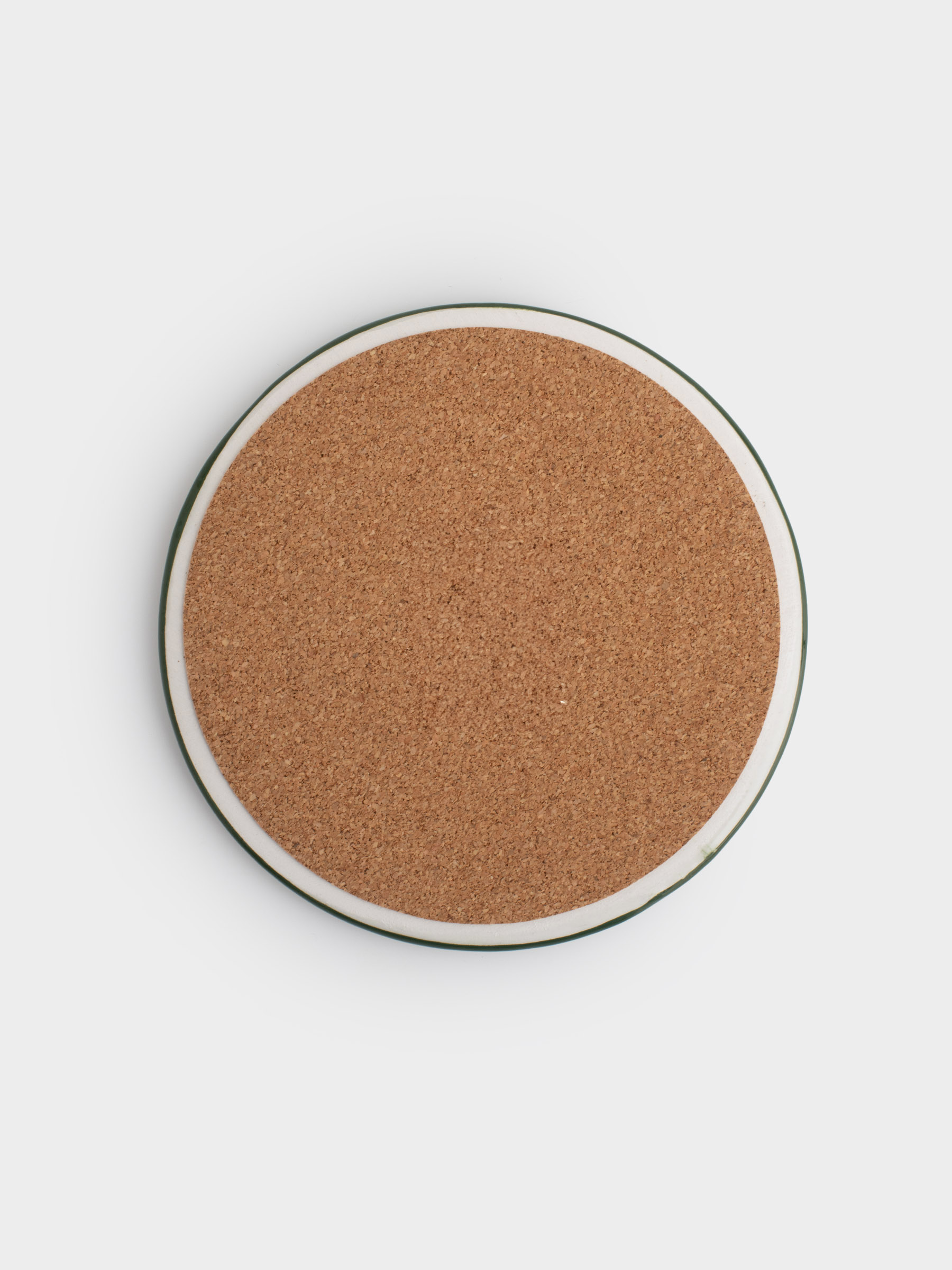 Подставка под кружку, 11 см, круглая, керамика/пробка, белая, Лошадка, Сhristmas green, image-2