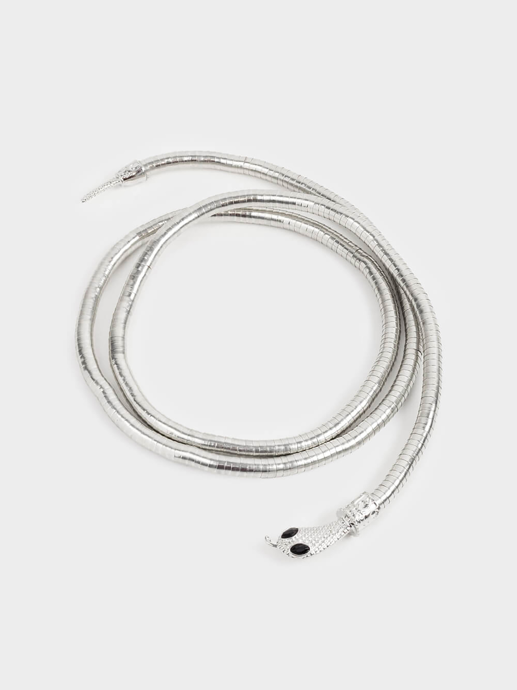 Алқа, 90 см, металл, күміс, Жылан, Jewelry snake, image-0