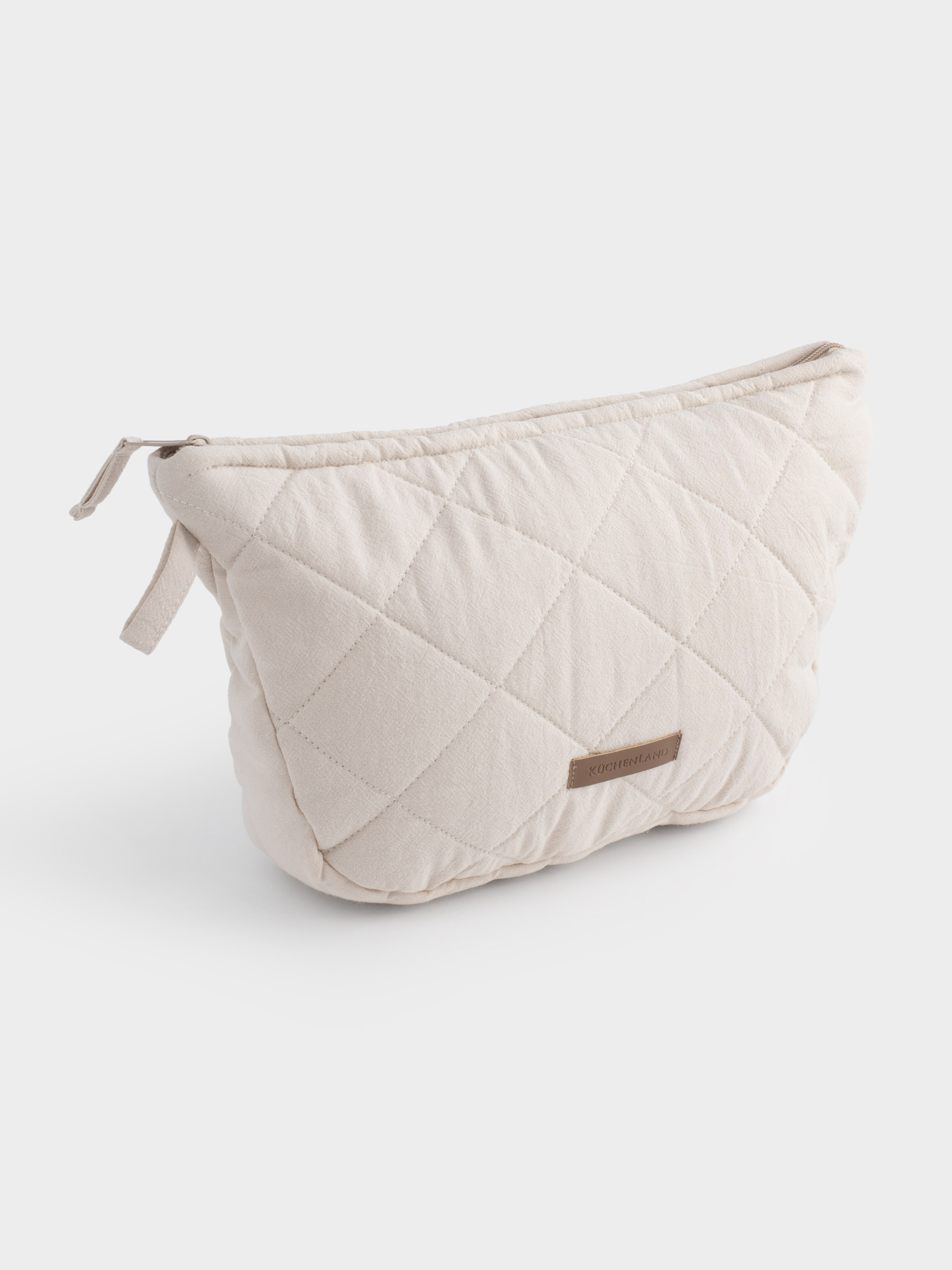 Косметикалық сөмке, 32х18 см, сырылған, мақта, сарғылт-қоңыр, Stitch cotton, image-1
