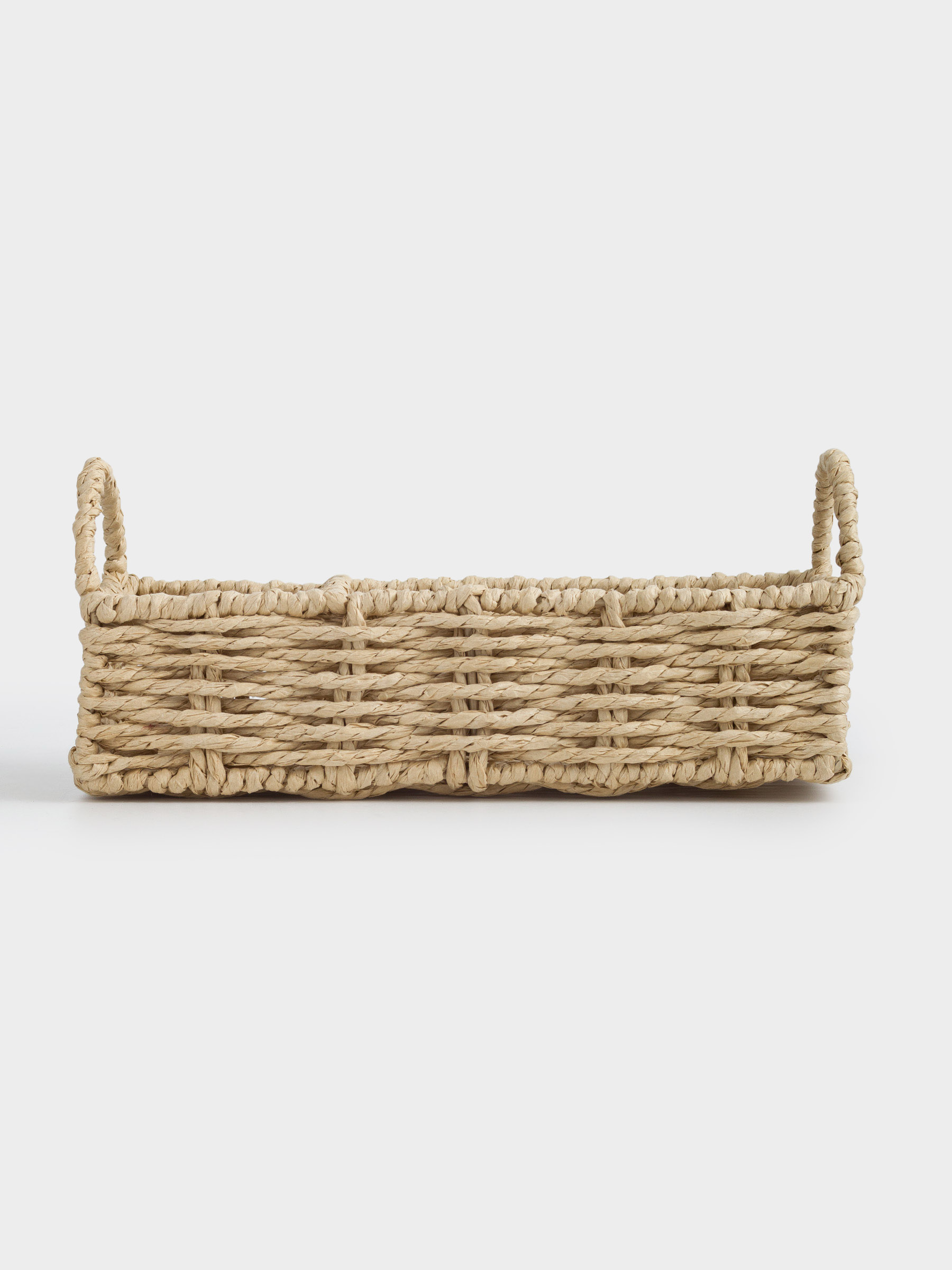 Корзина для хранения, 24х11 см, 2 отд, плетеная, с ручками, целлюлоза, прямоугольная, Braided, image-3