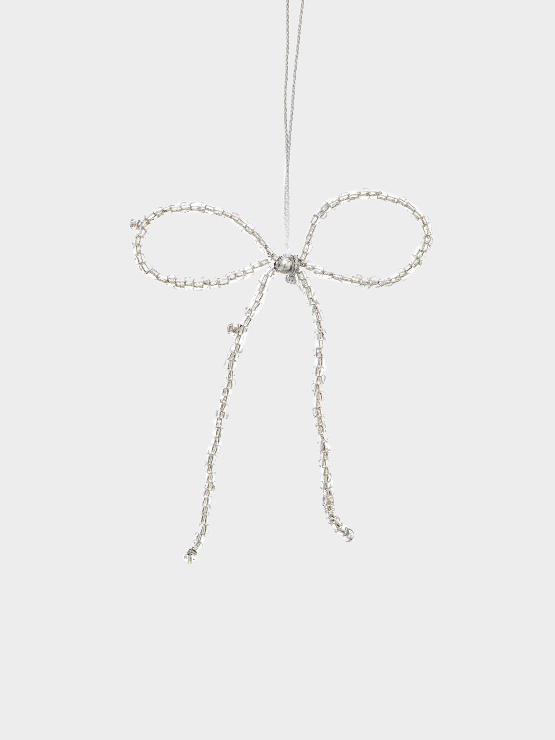 Шырша ойыншығы, 10 см, моншақ/металл, күміс, Бантик, Beads figure, image-0