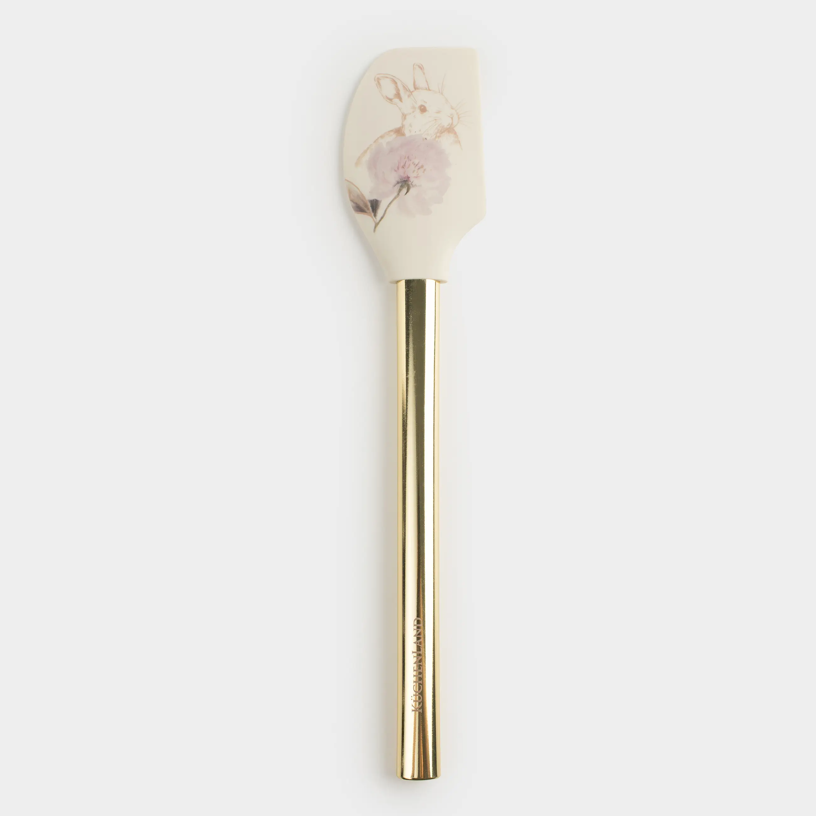 Қалақша, 31 см, силикон/болат, сүт түстес, Гүлдері бар қоян, Flora Easter