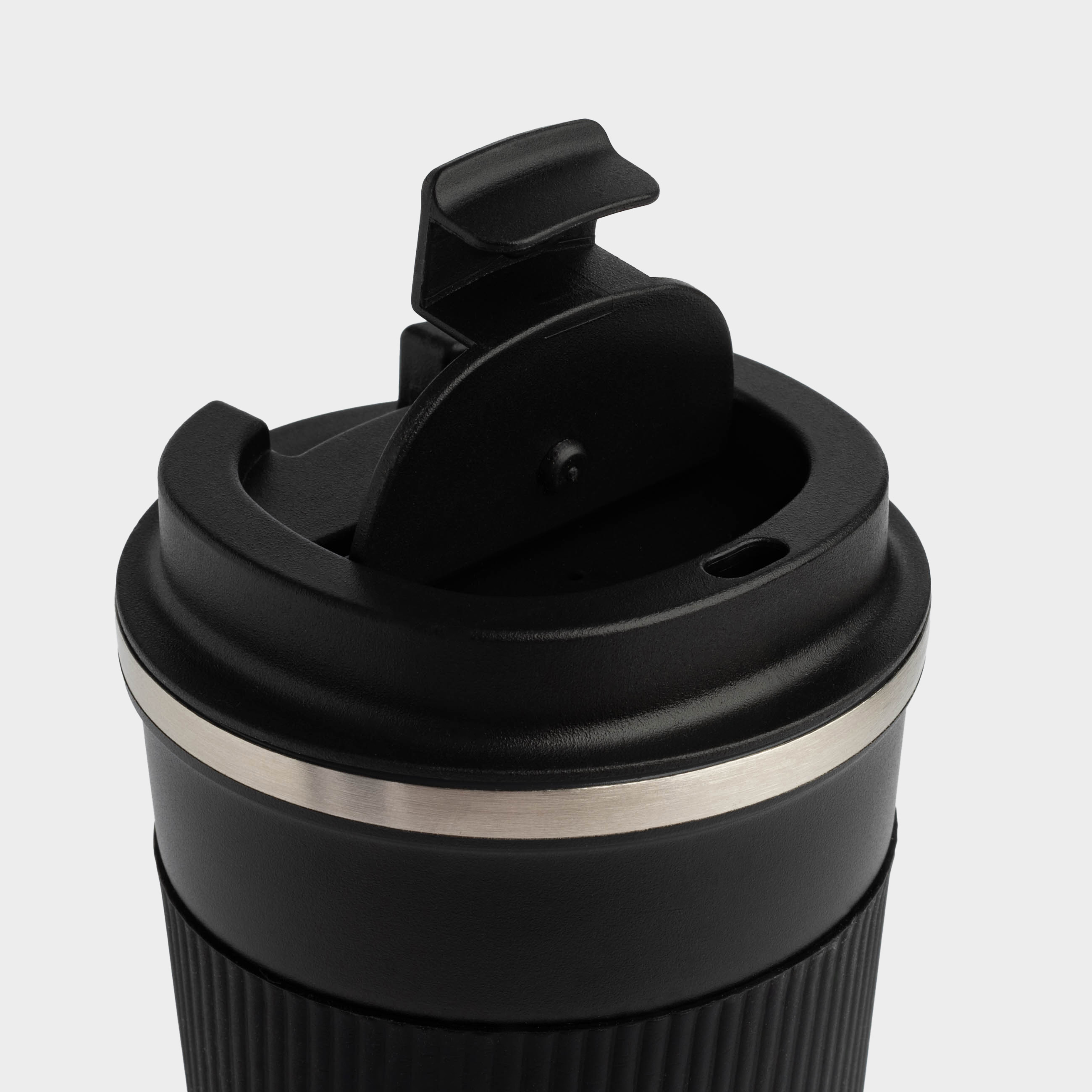 Термокружка, 500 мл, с зарфом, сталь/пластик/силикон, черная, Coffee life, image-5