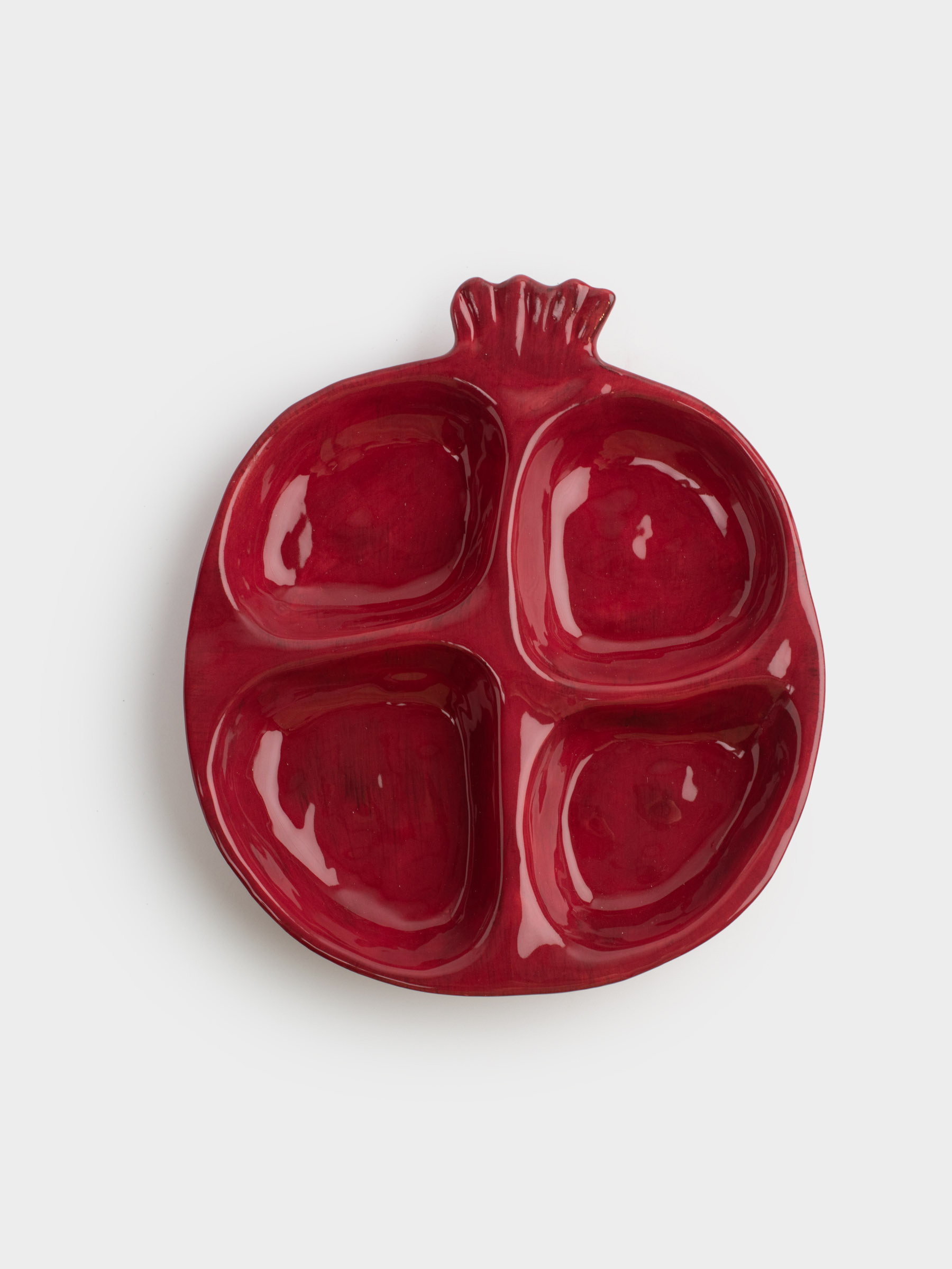 Менажница, 17х19 см, 4 отд, керамика, бордовая, Гранат, Pomegranate, image-3