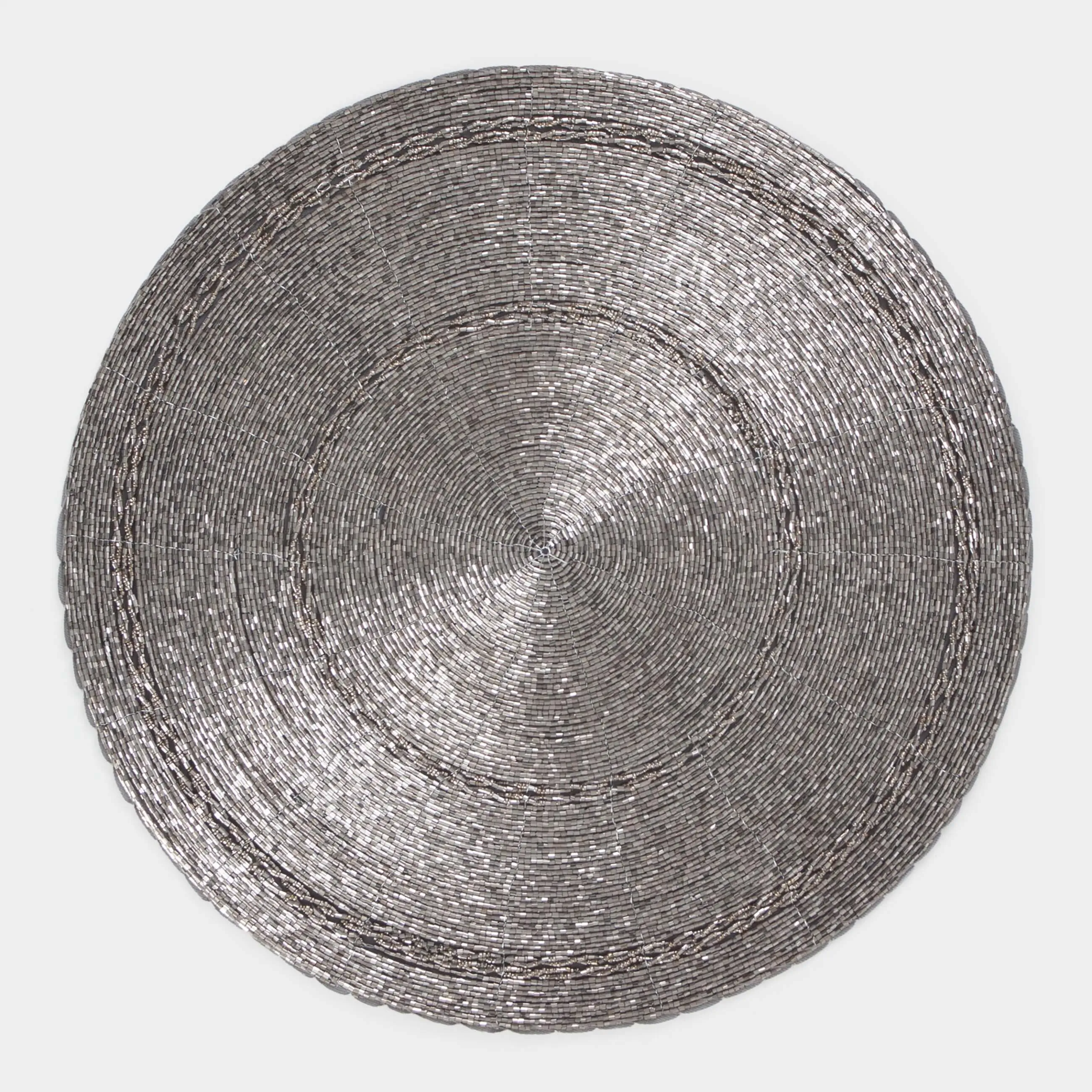Аспаптарға арналған майлық, 36 см, моншақтар, дөңгелек, қою сұр, Shiny beads
