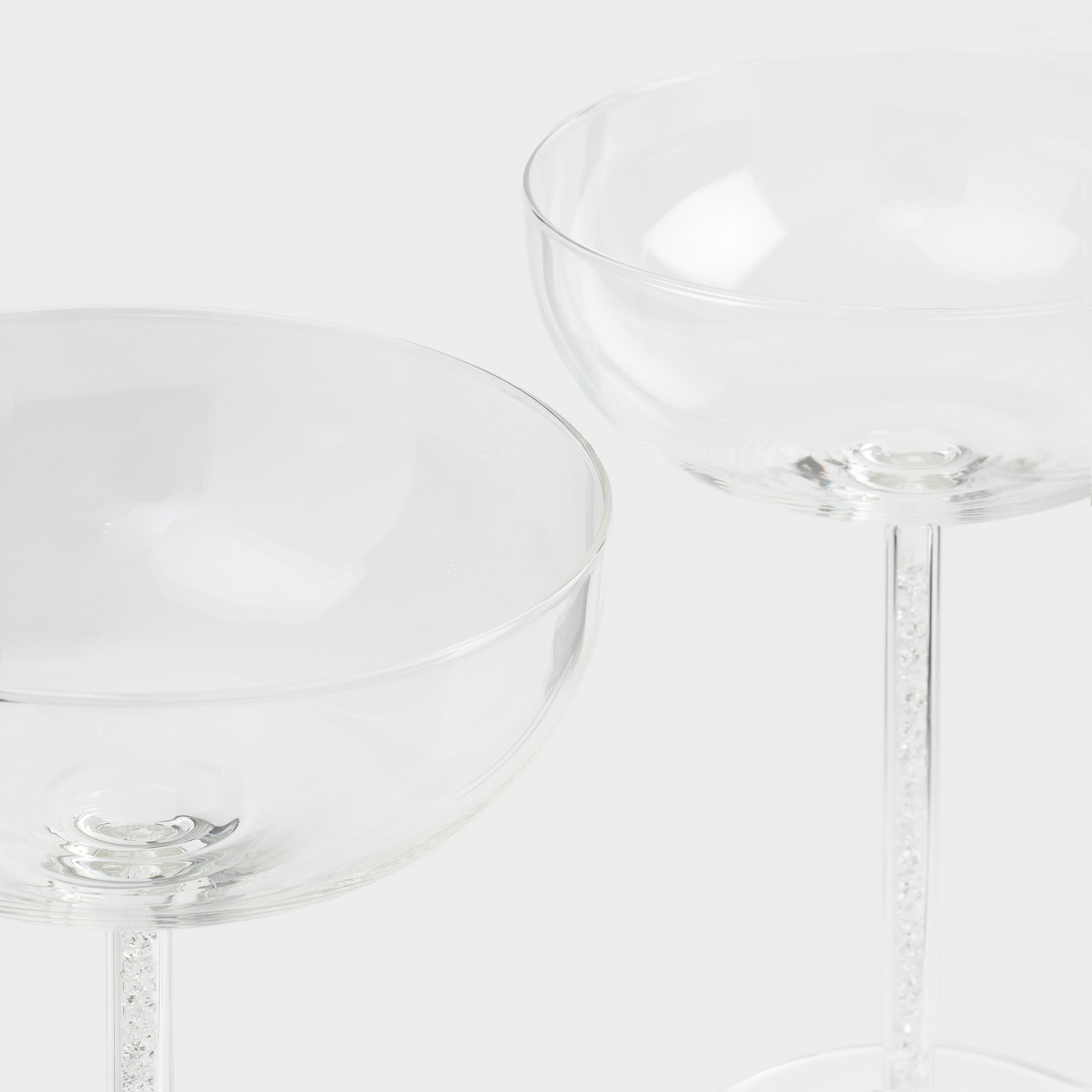 Бокал-креманка для шампанского, 300 мл, 2 шт, стекло/стразы, Crystal decor, image-1